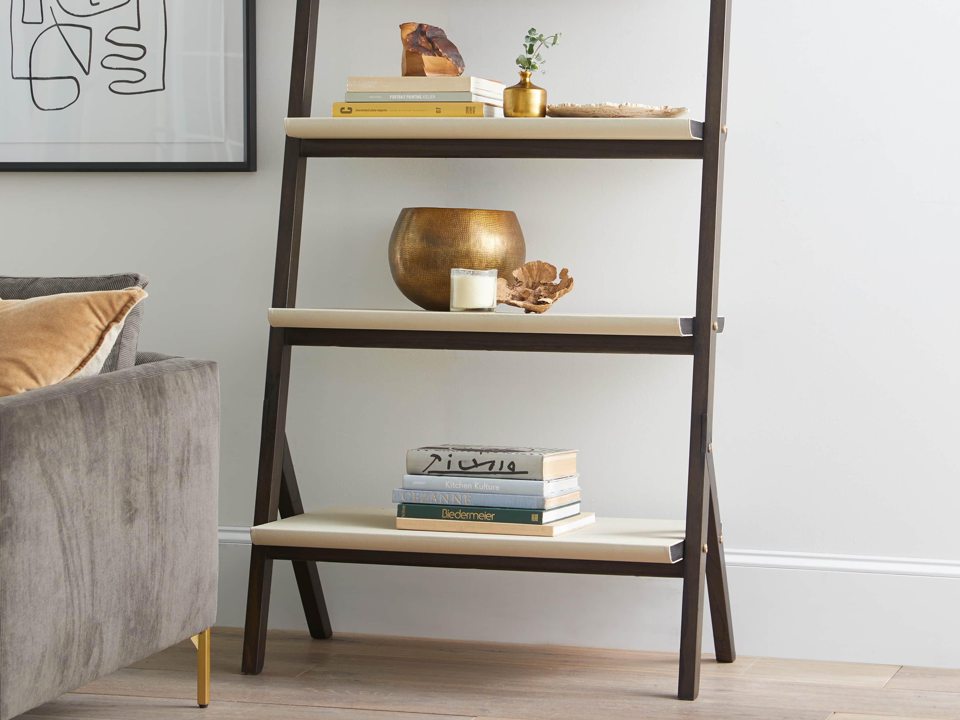 Torre 37" Bookcase in Cream, slide 6 of 8
