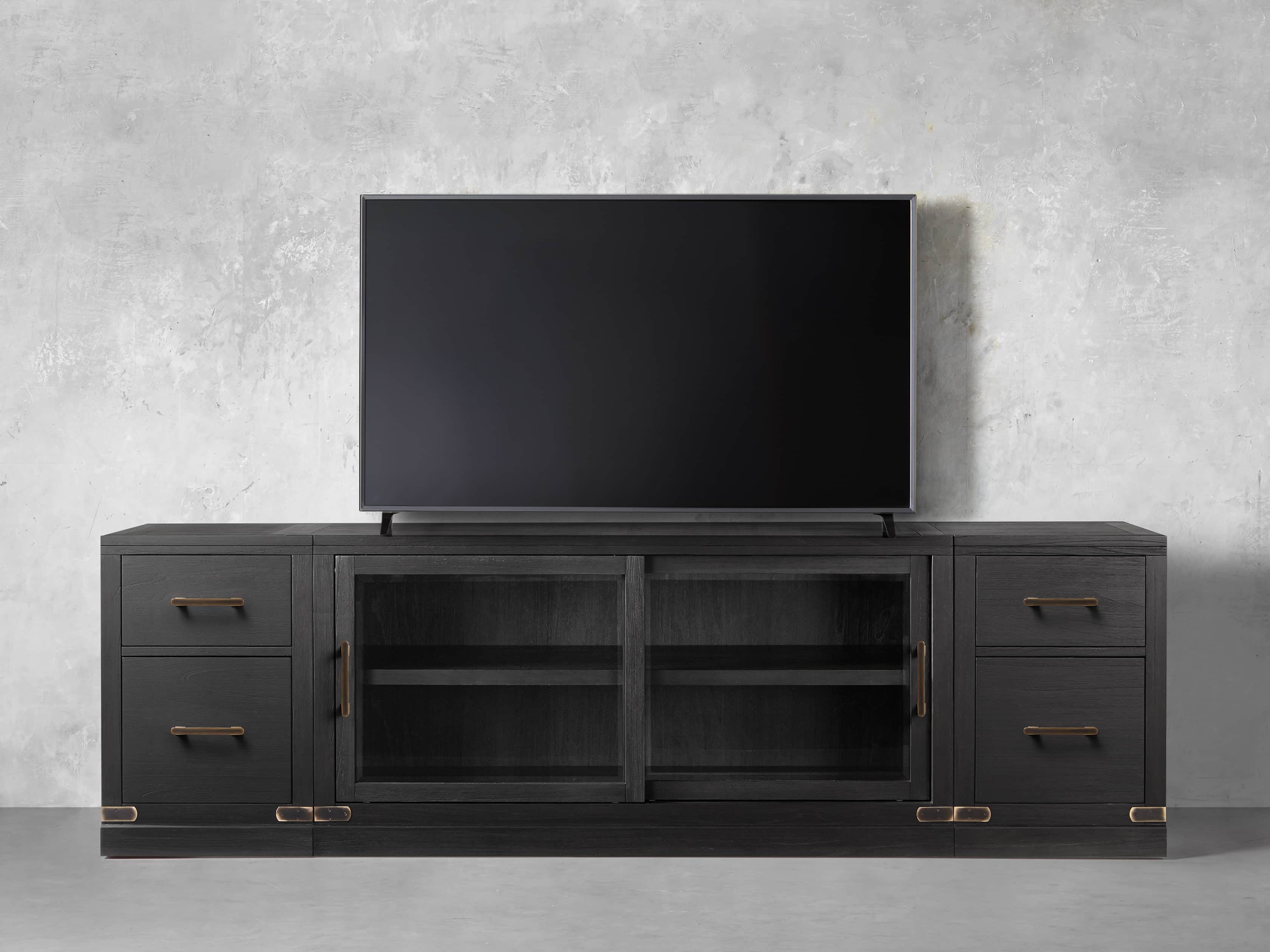 Tremont Modular 100” Media Console in Dry Branch Black