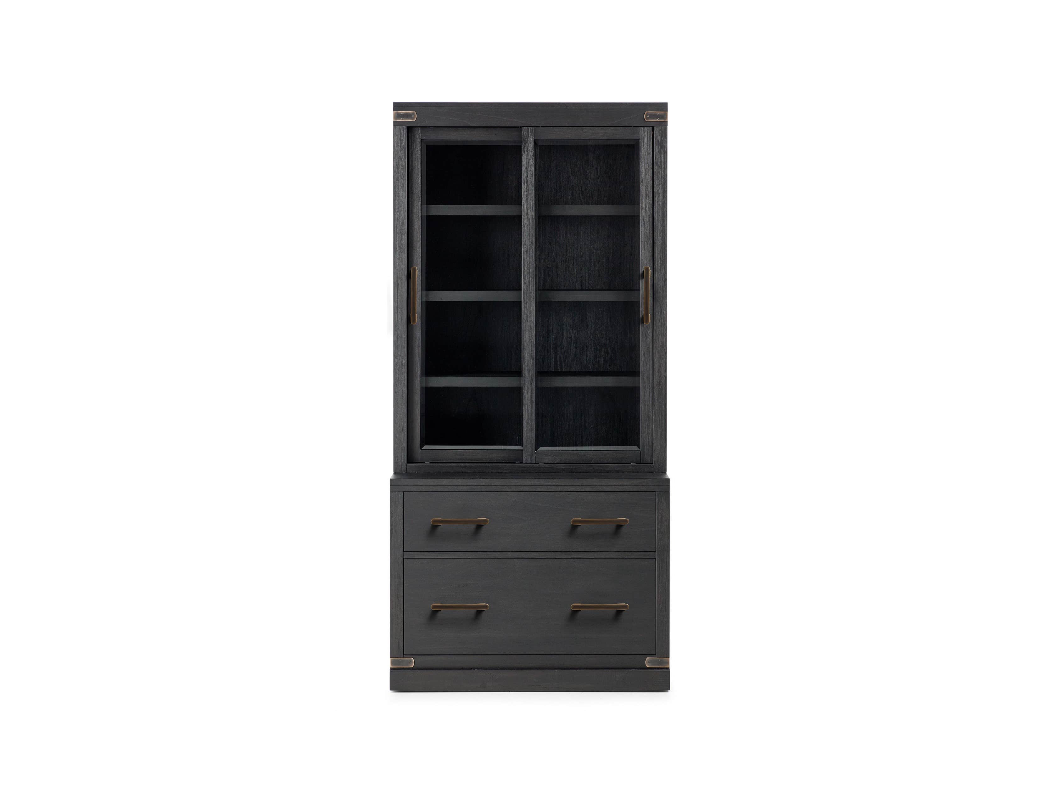Tremont Modular 40” Cabinet Top and File Base in Dry Branch Black