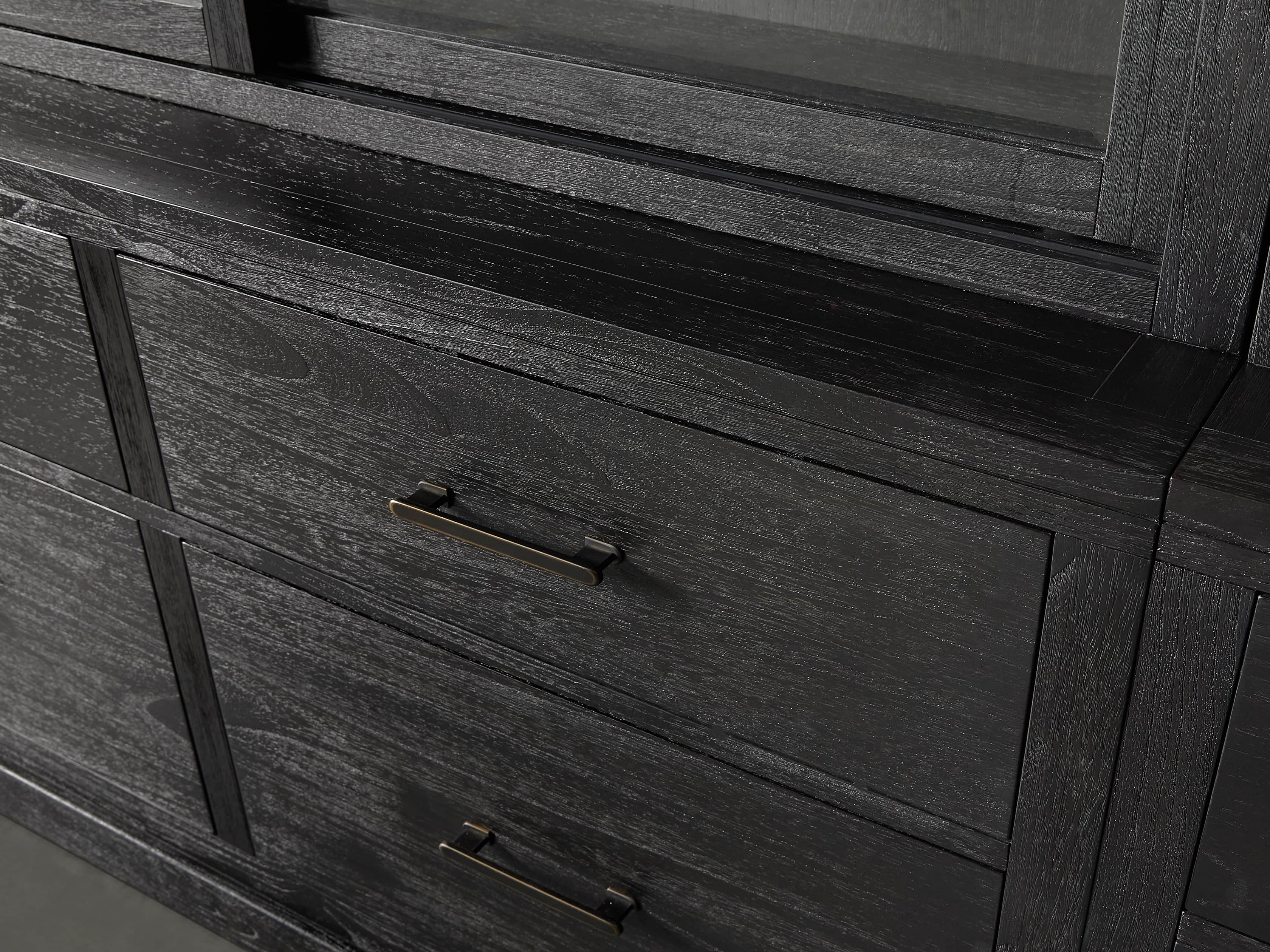 Tremont 180" Triple Cabinet with Brass Handles in Dry Branch Black, slide 3 of 4