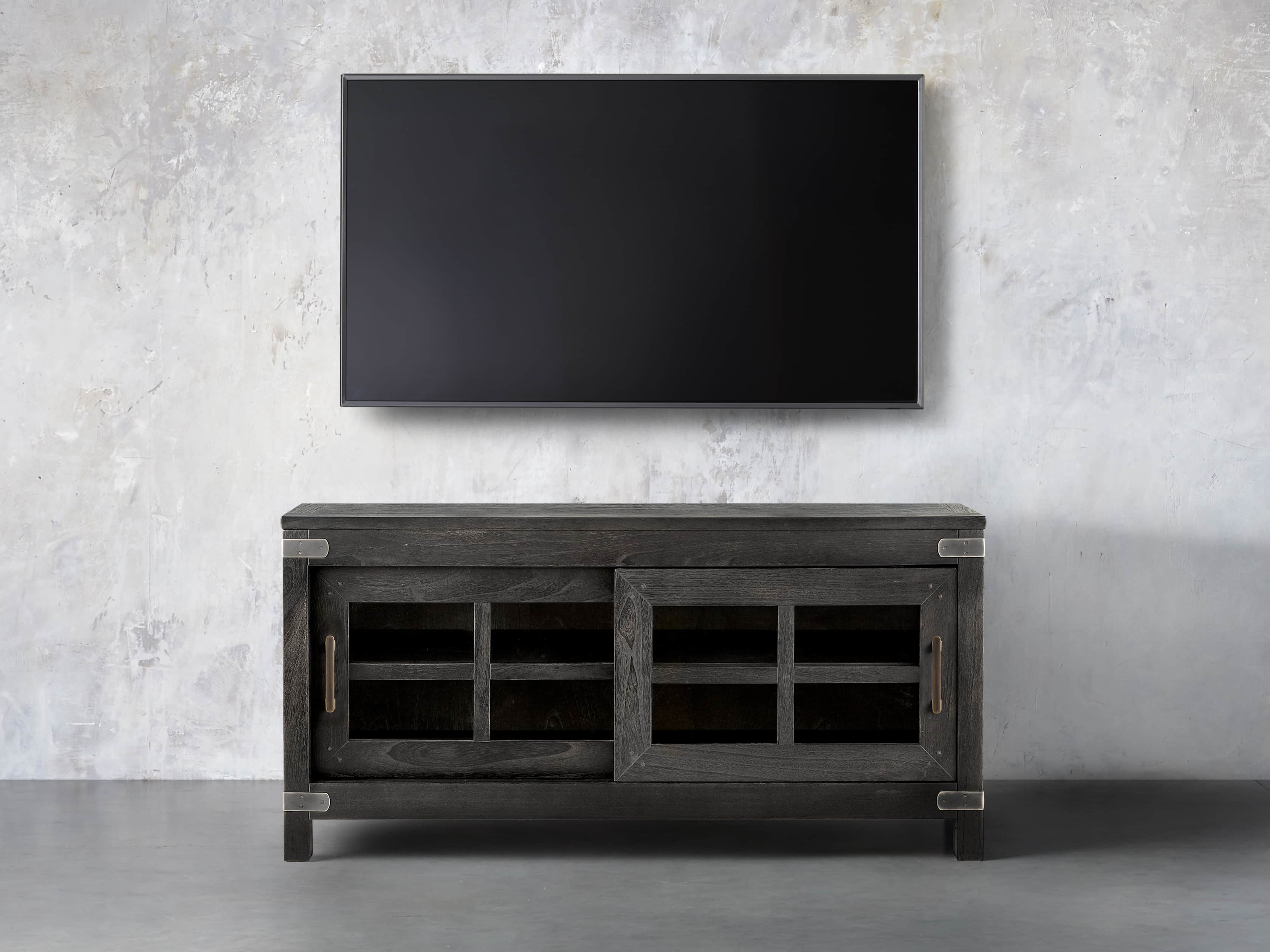 Tremont Small Media Console In Dry Branch Black
