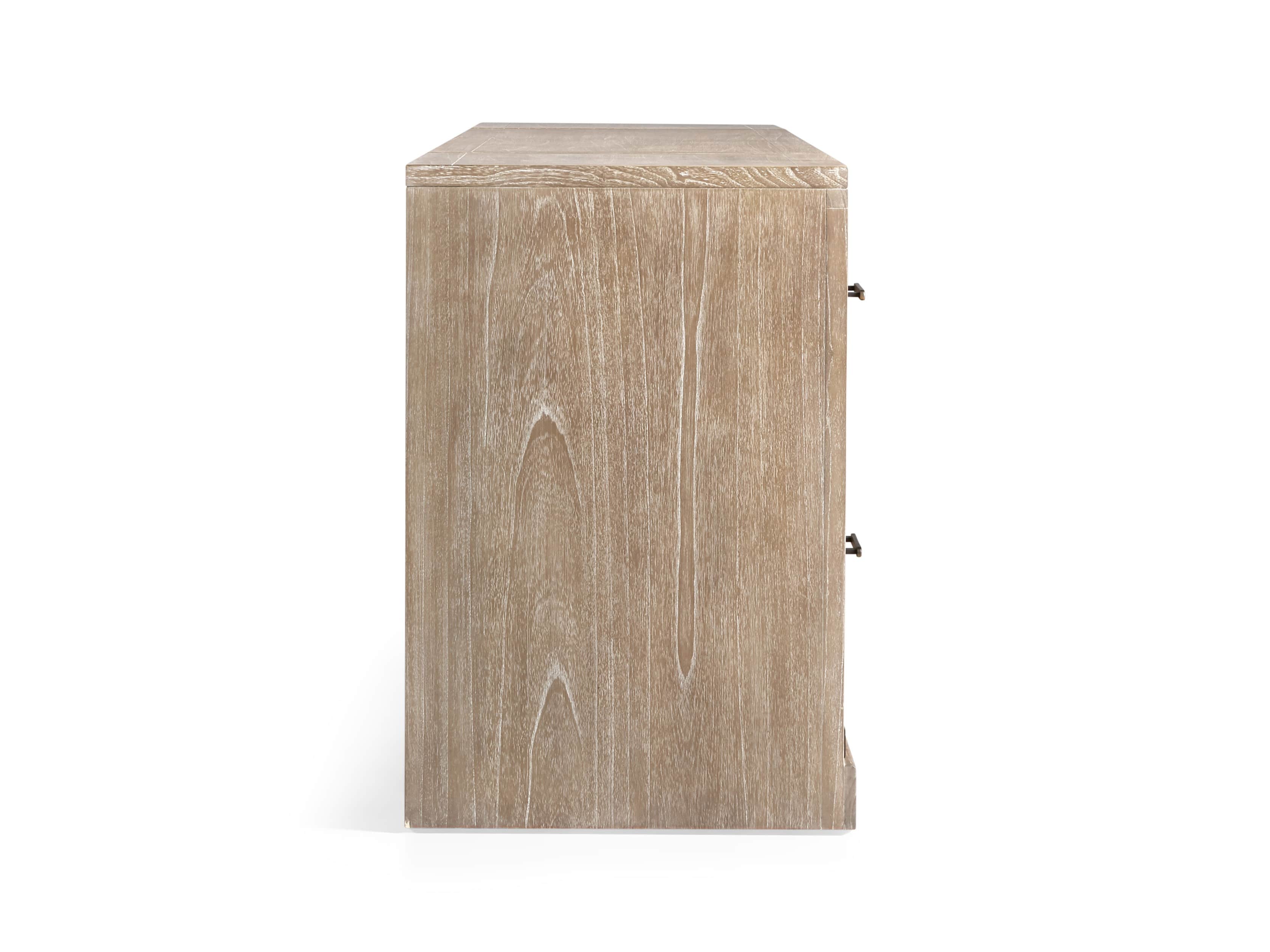 Tremont Modular 100" Media Console with Brass Handles in DRY BRANCH NATURAL
