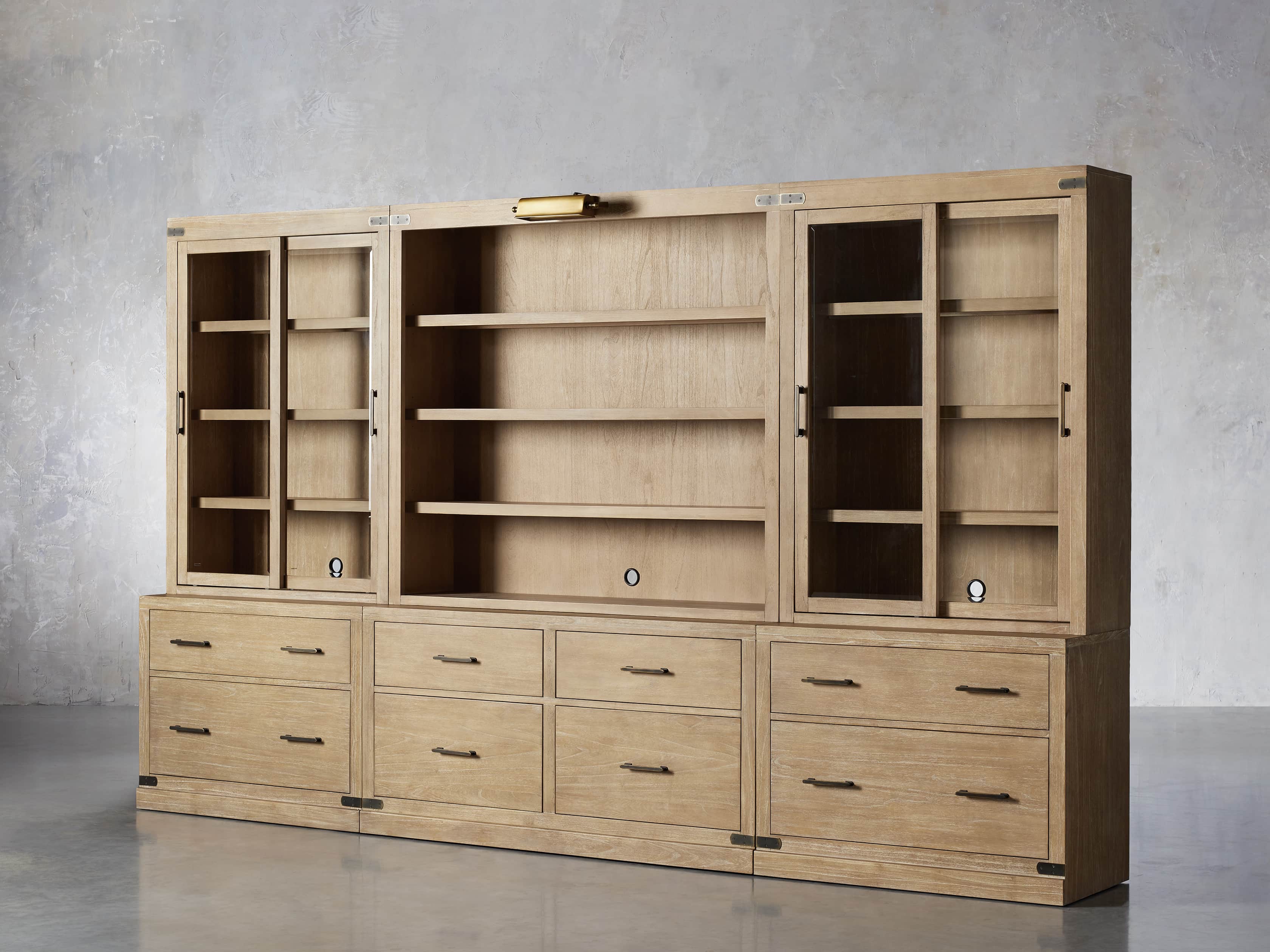 Tremont Modular Wall Unit with Library Sconce Arhaus