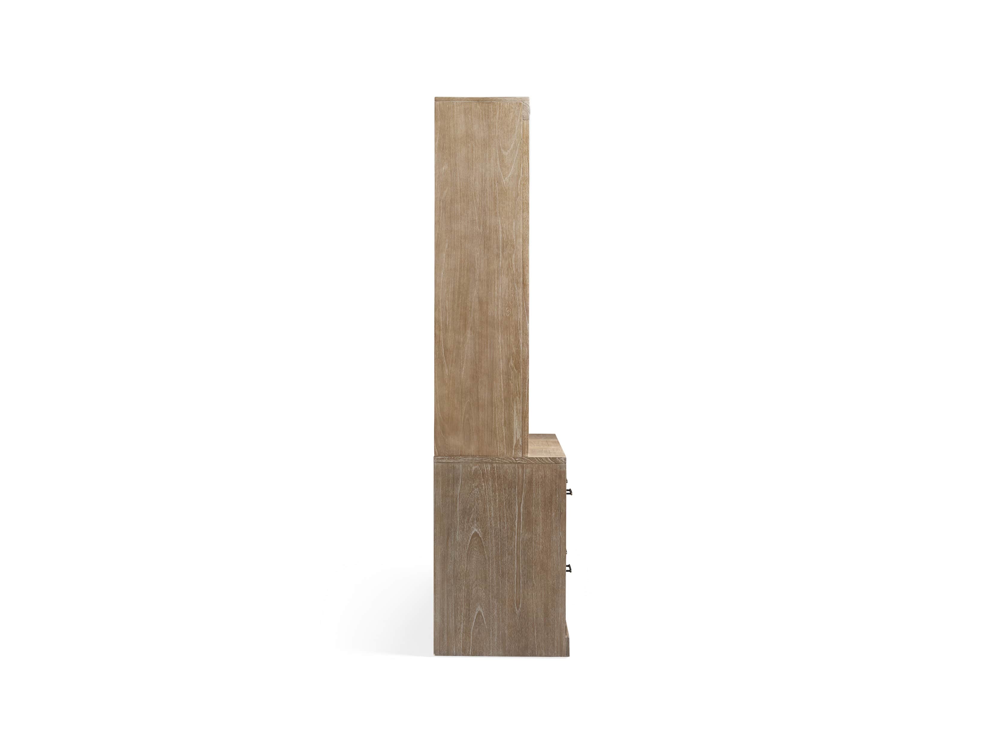 Tremont Modular 60" Triple Bookcase with Brass Handles in DRY BRANCH NATURAL