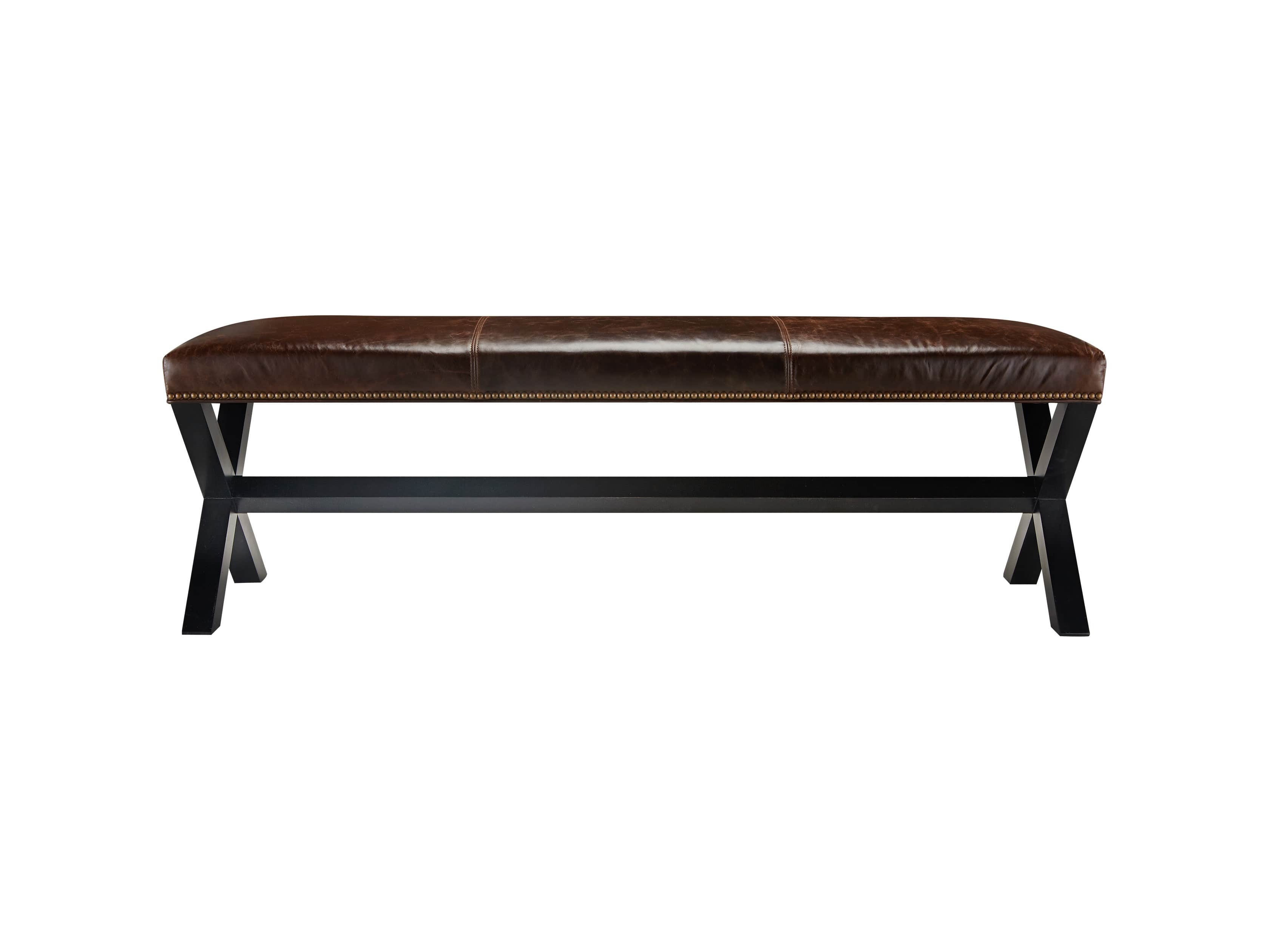 Xavier Leather 60" Bench, slide 1 of 2