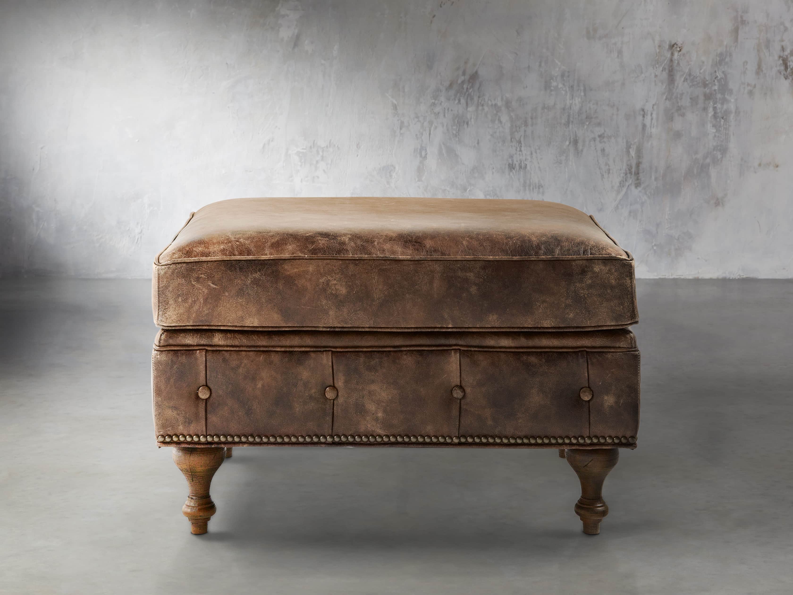 Arhaus shop leather ottoman