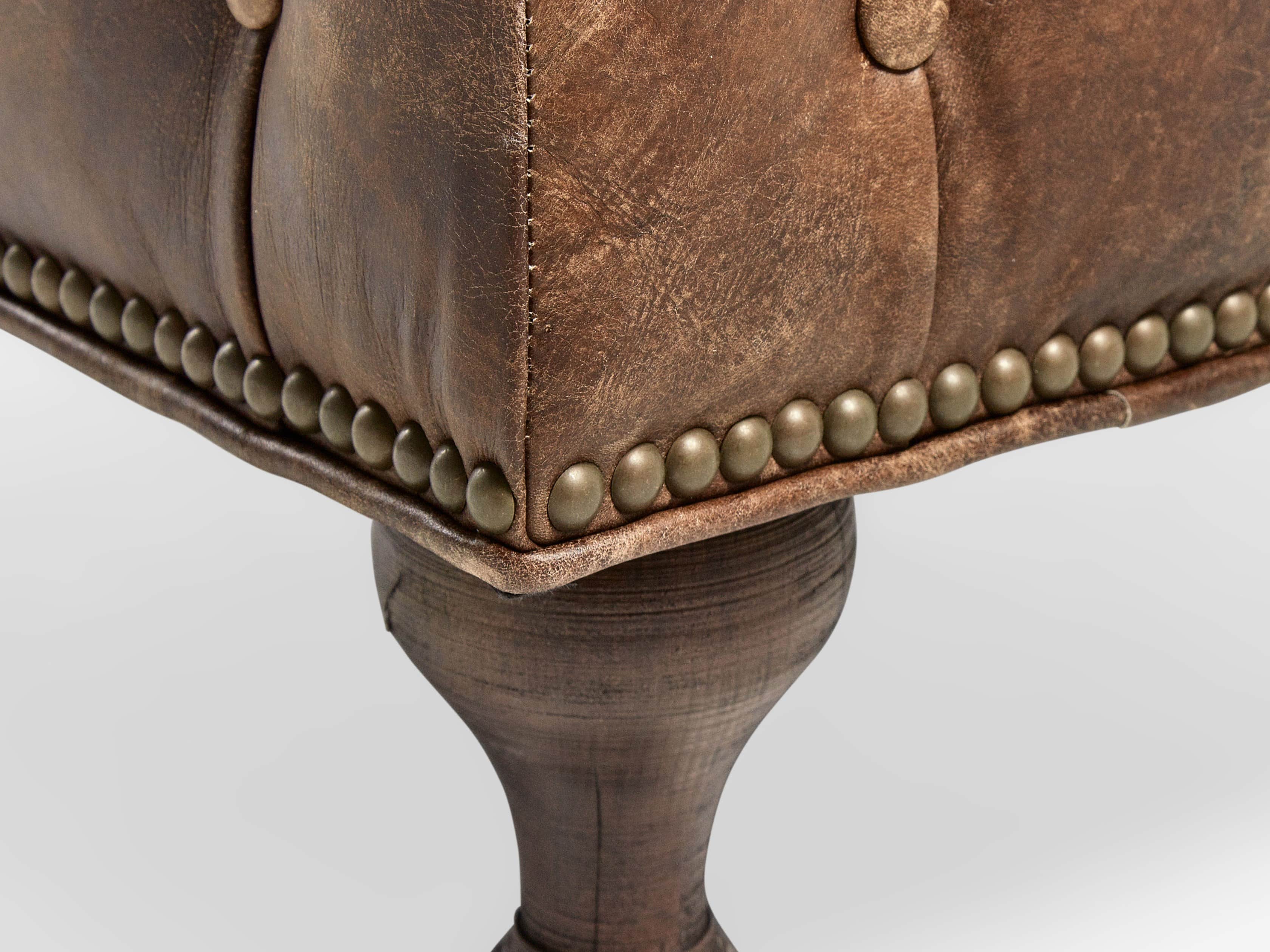 Wessex Leather 32" Tufted Ottoman