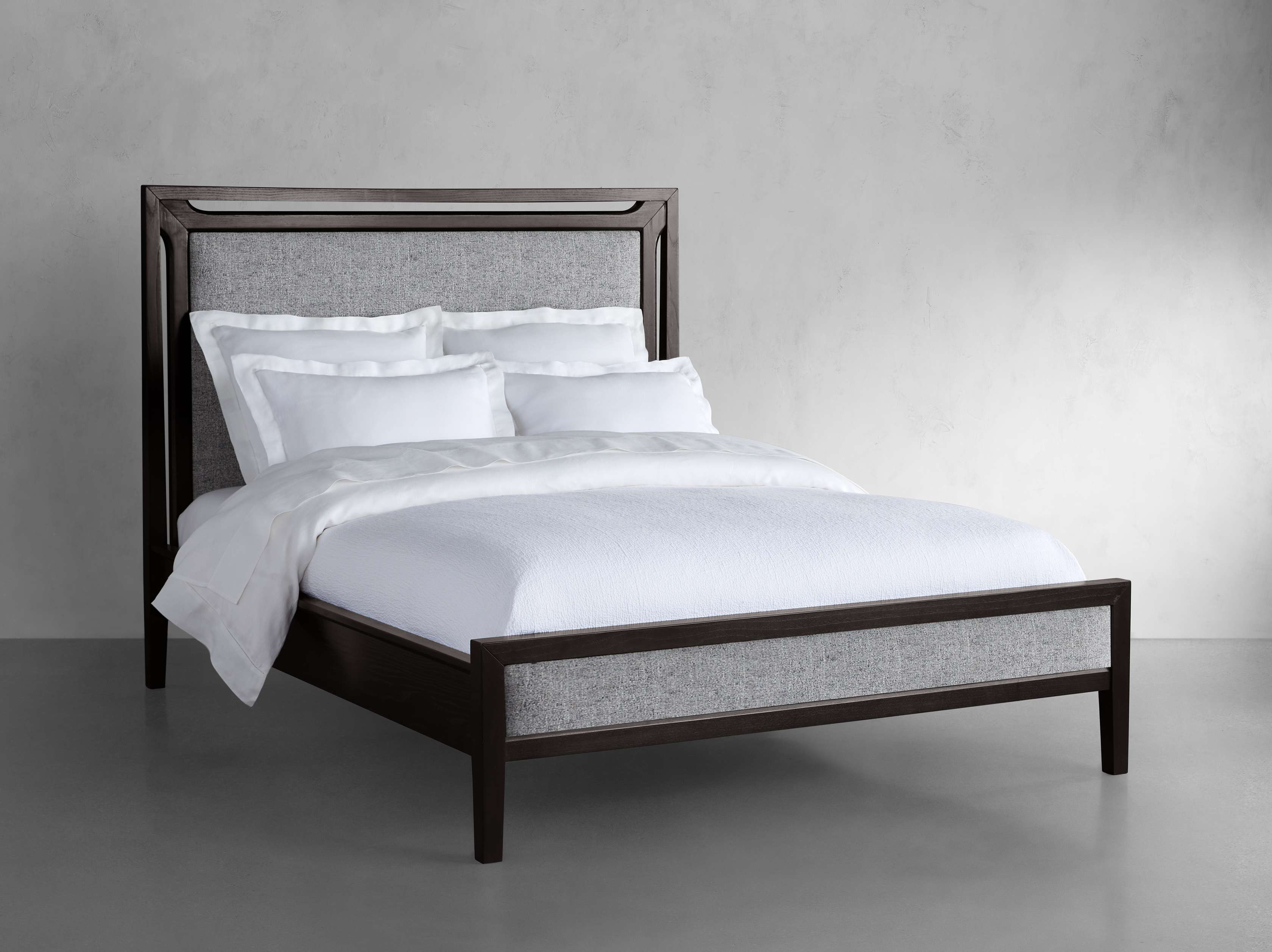 Brock Upholstered Bed in Wood Fabric King in Black Arhaus