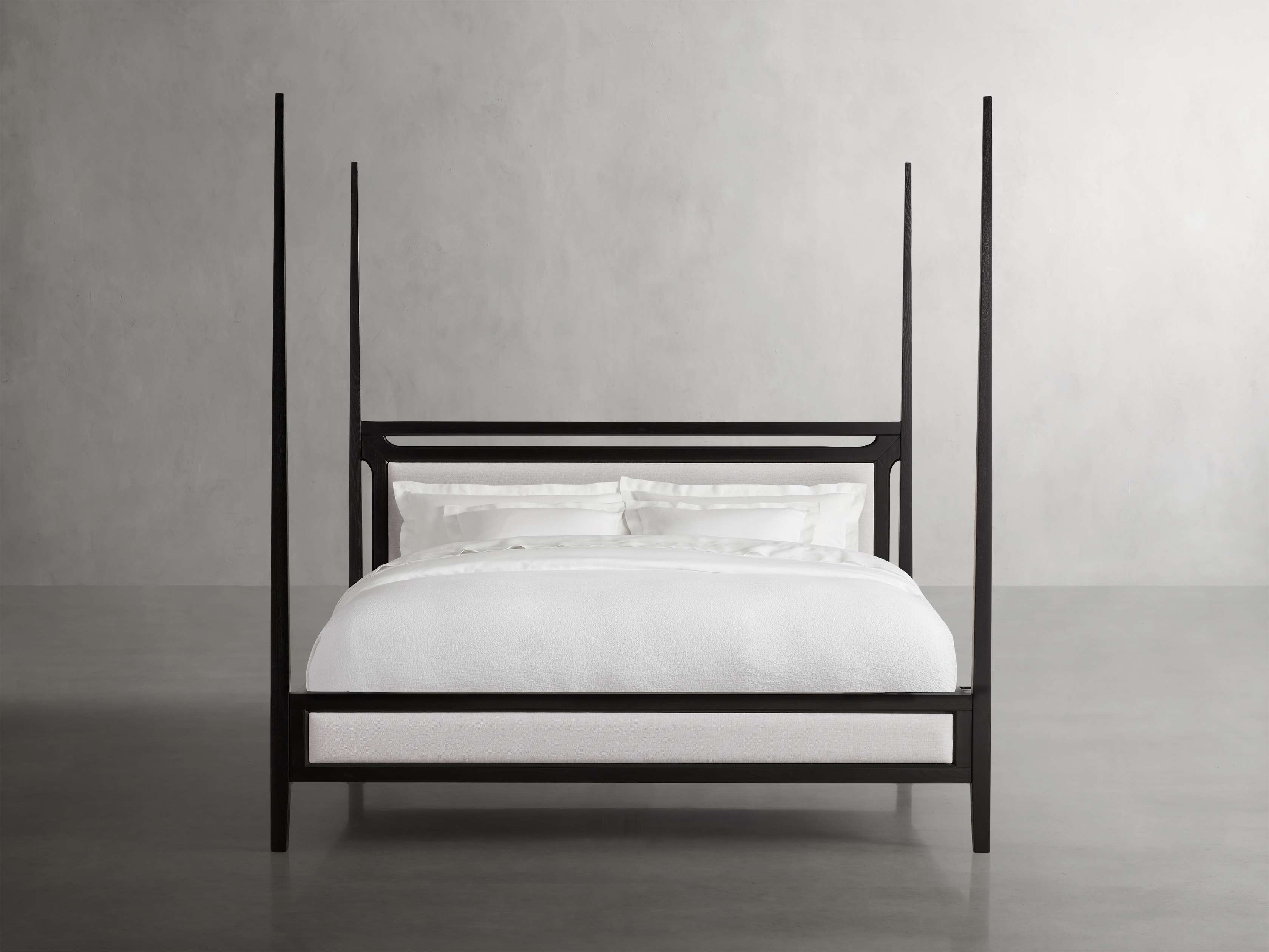 Brock Upholstered Poster Bed in Dark Twilight