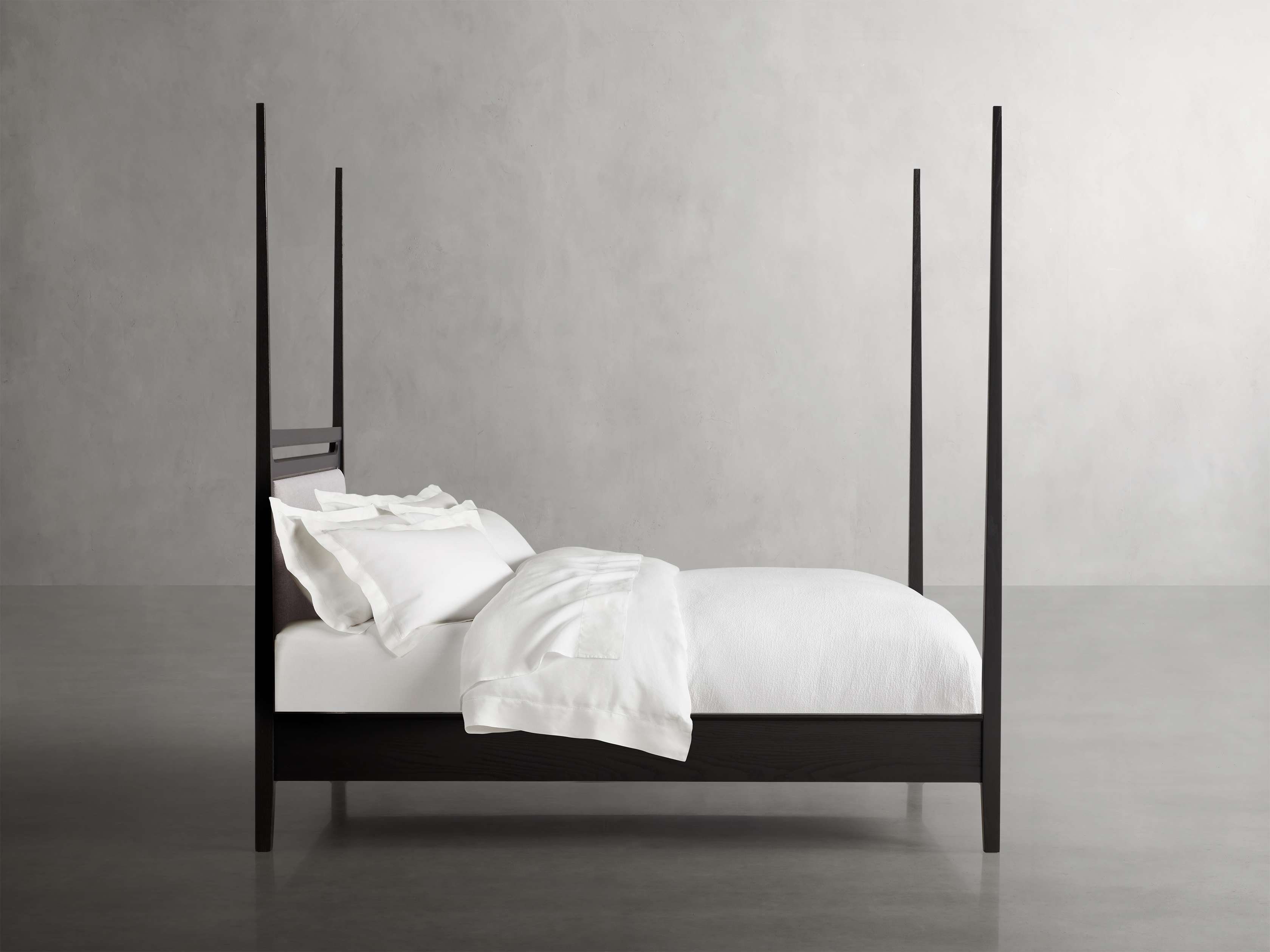 Brock Upholstered Poster Bed in Dark Twilight