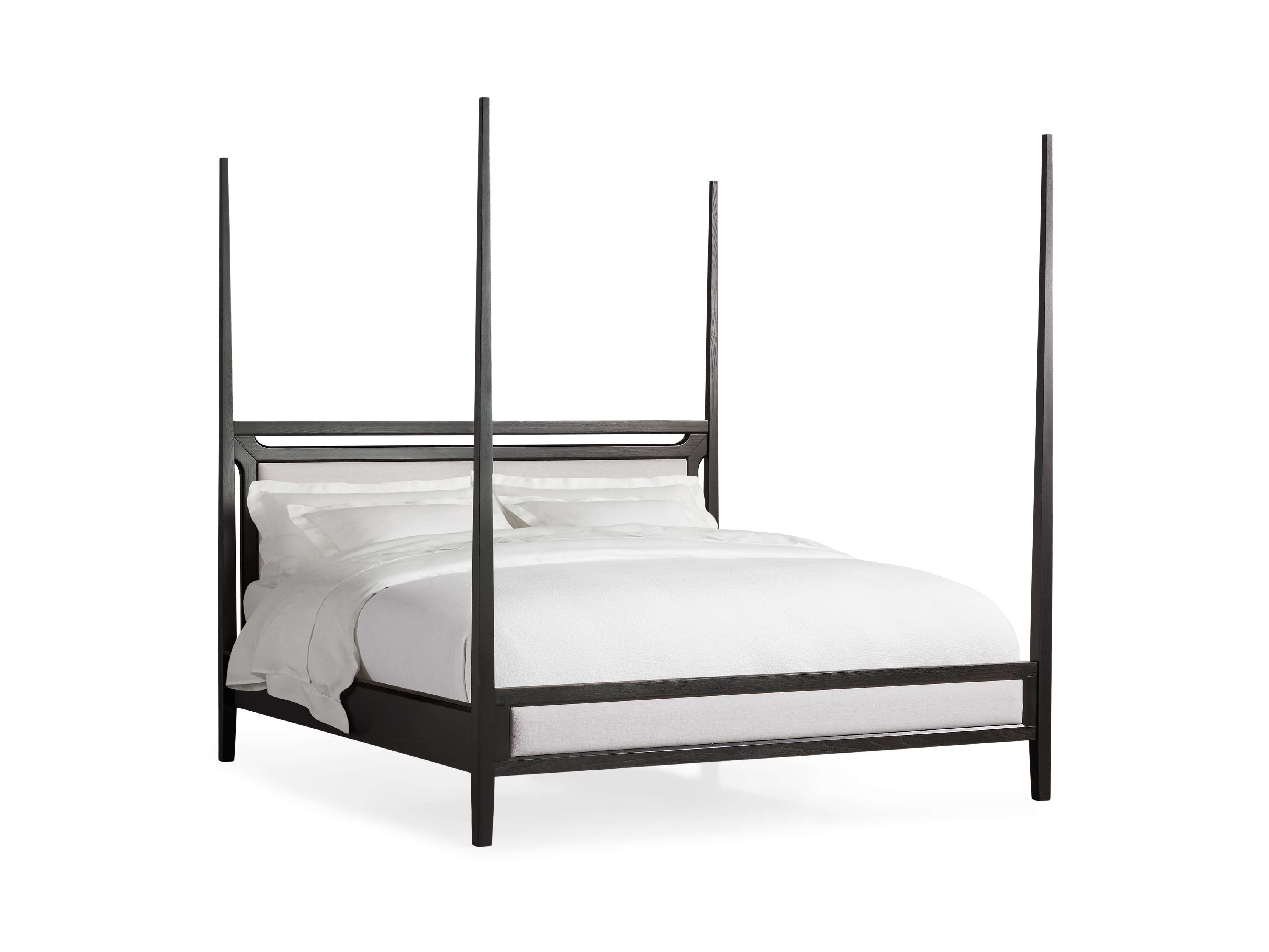 Brock Upholstered Poster Bed in Dark Twilight