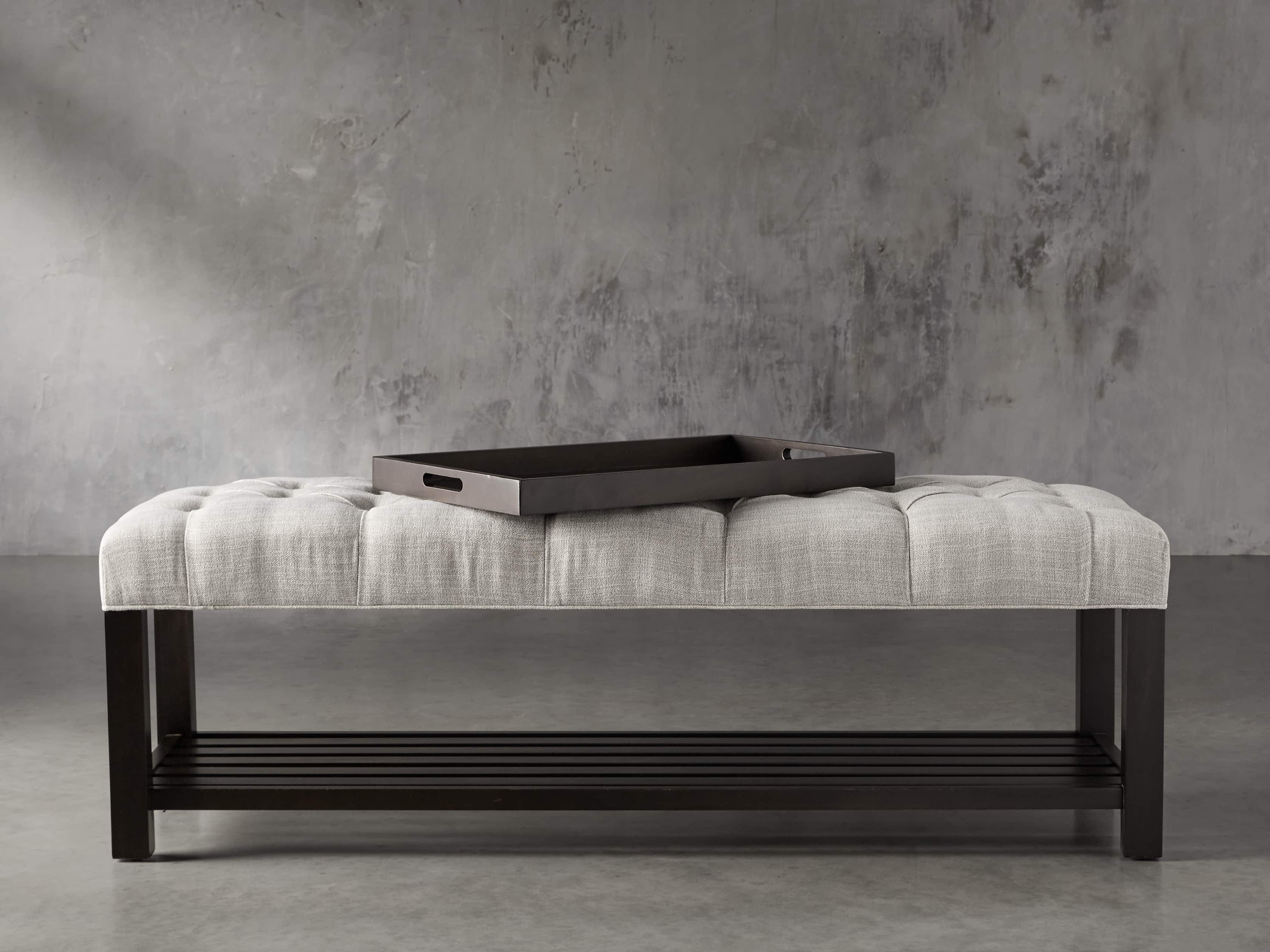 Chambers Tufted Bench in Dasher Ash, slide 2 of 9