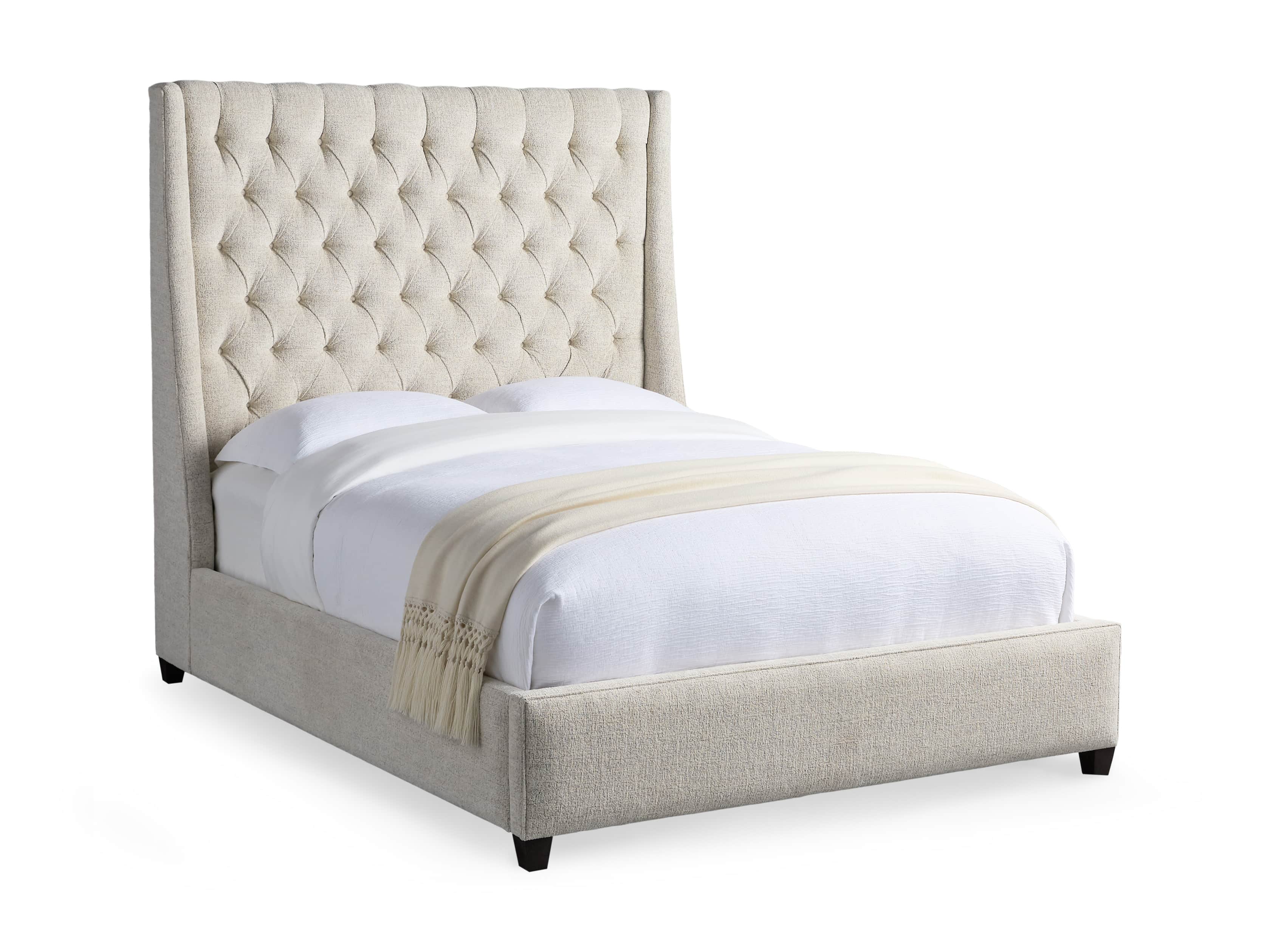 Devereaux Queen 70" Upholstered Tufted Bed in Plush Linen, slide 6 of 7
