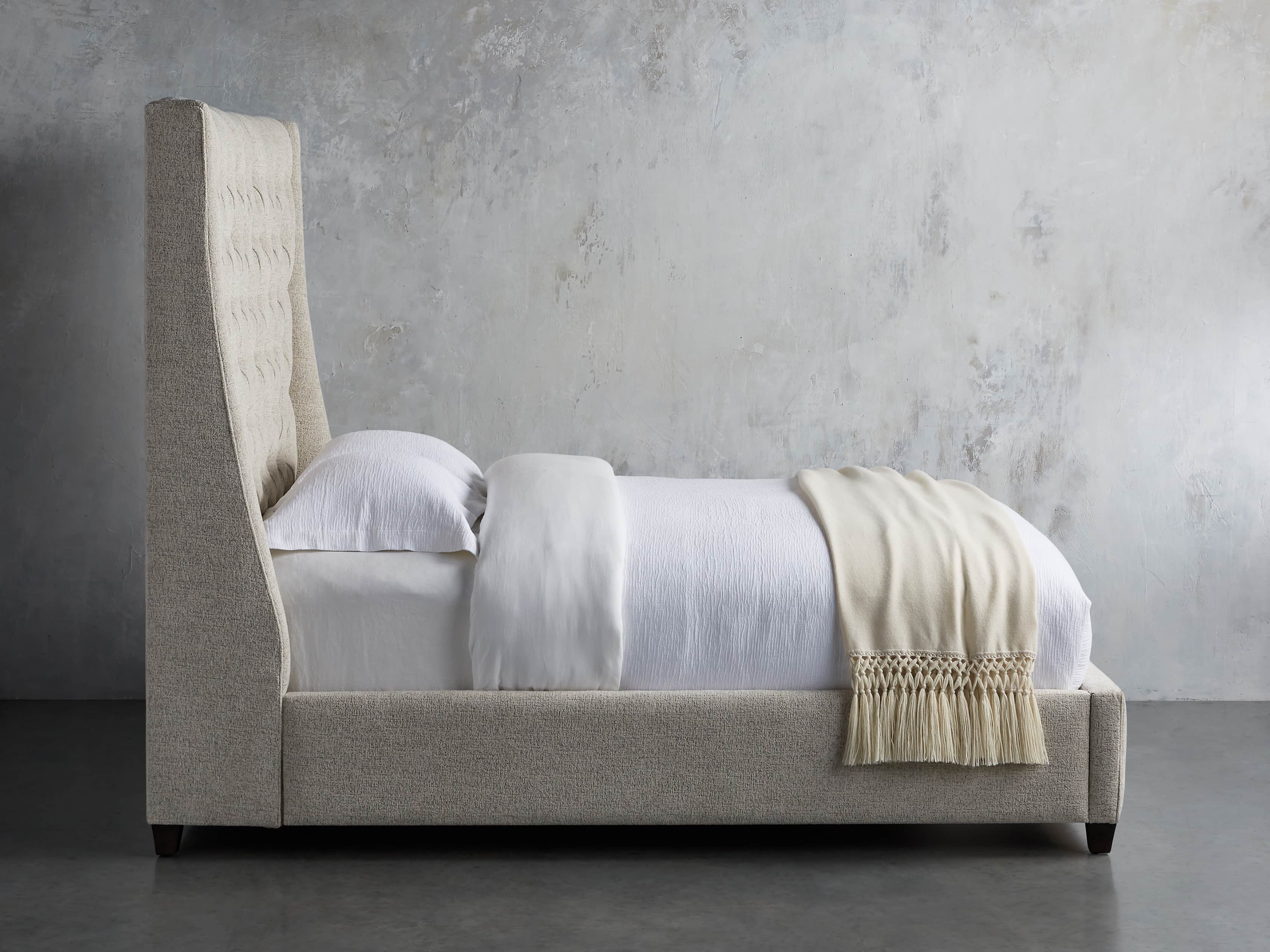 Devereaux Queen 70" Upholstered Tufted Bed in Plush Linen, slide 3 of 7