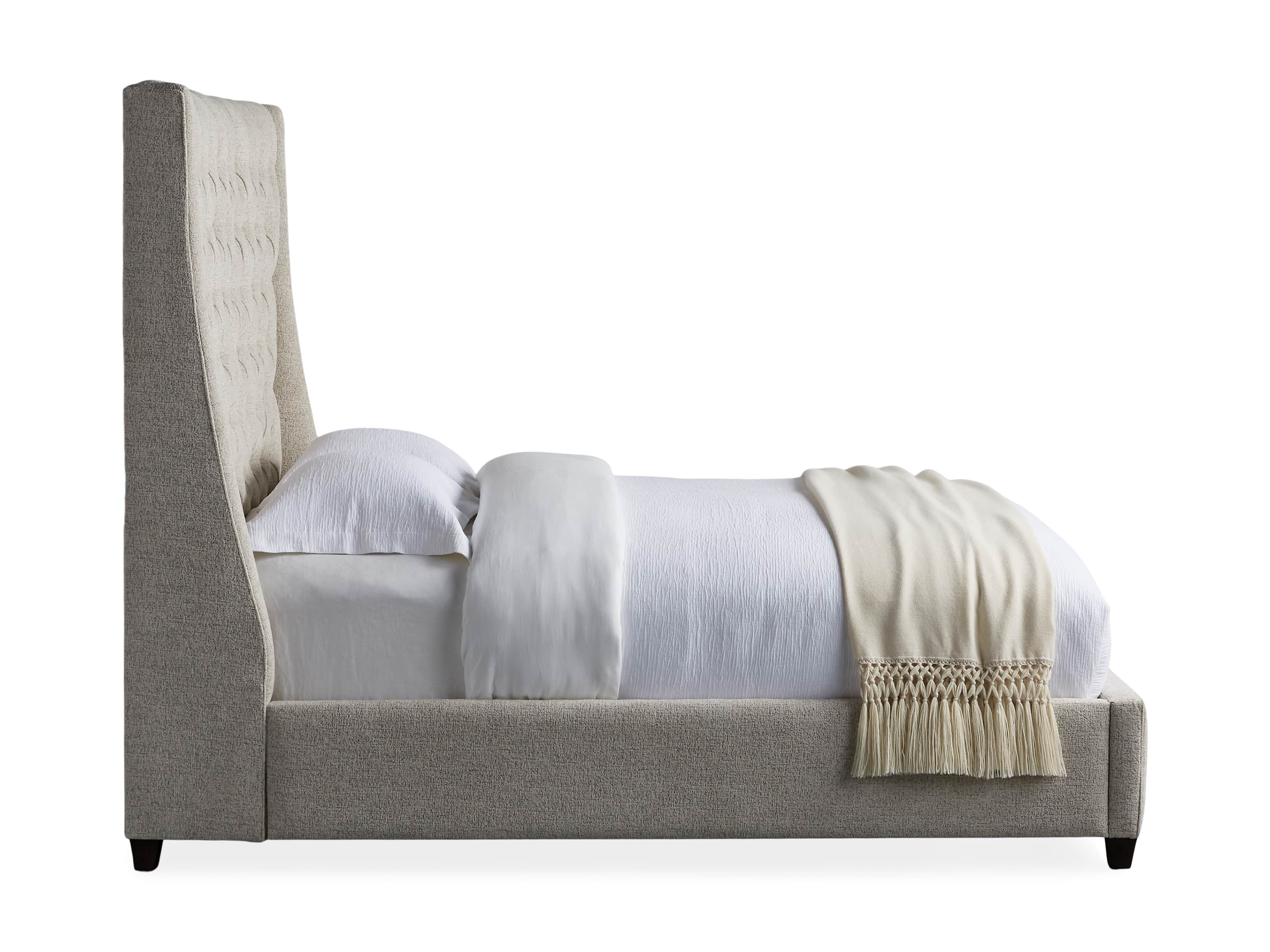 Devereaux Queen 70" Upholstered Tufted Bed in Plush Linen, slide 7 of 7