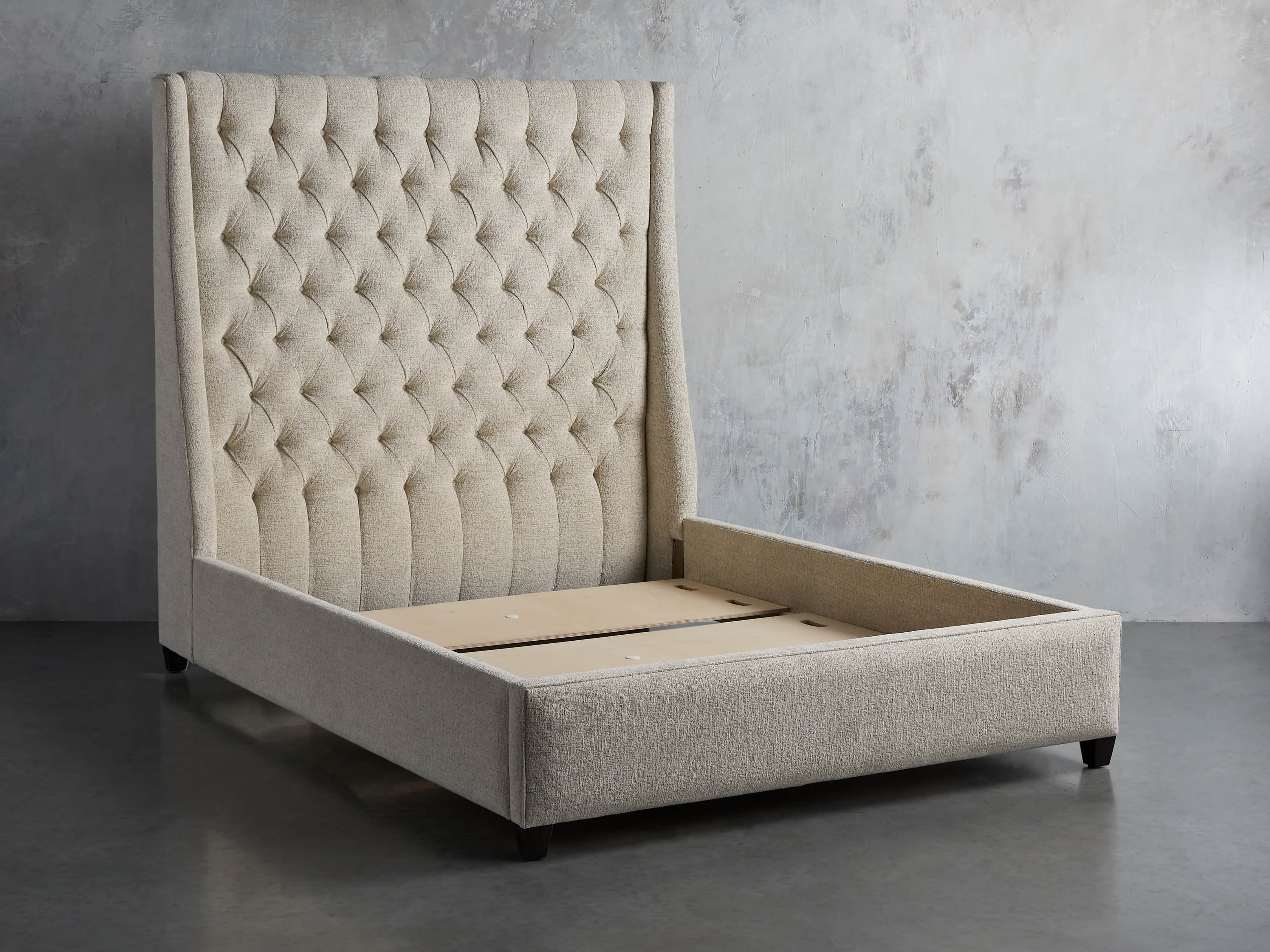 Devereaux Queen 70" Upholstered Tufted Bed in Plush Linen, slide 5 of 7