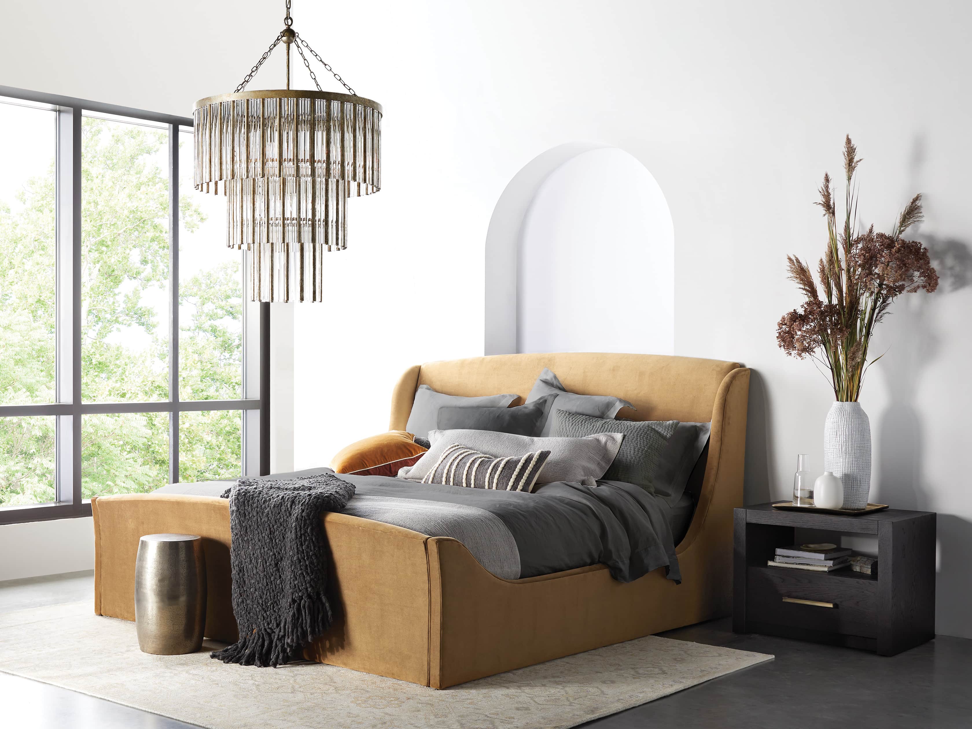 Ella King Bed in Gracy Caramel, slide 1 of 6