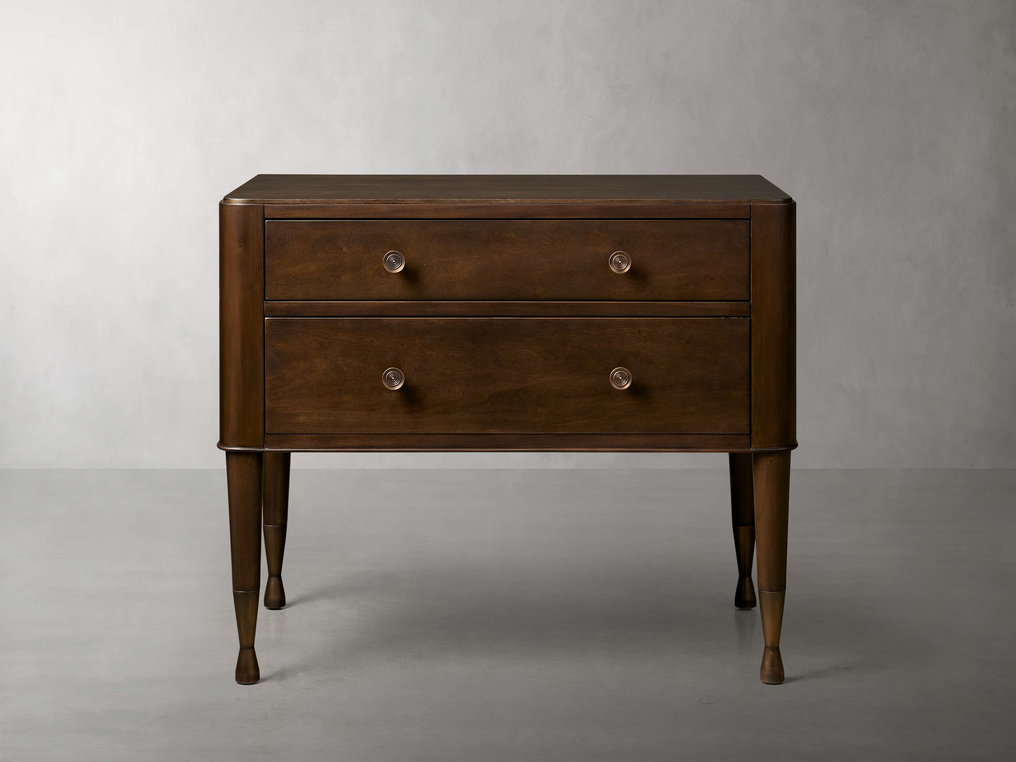 Laurent Closed Nightstand in Wood in Brown Arhaus