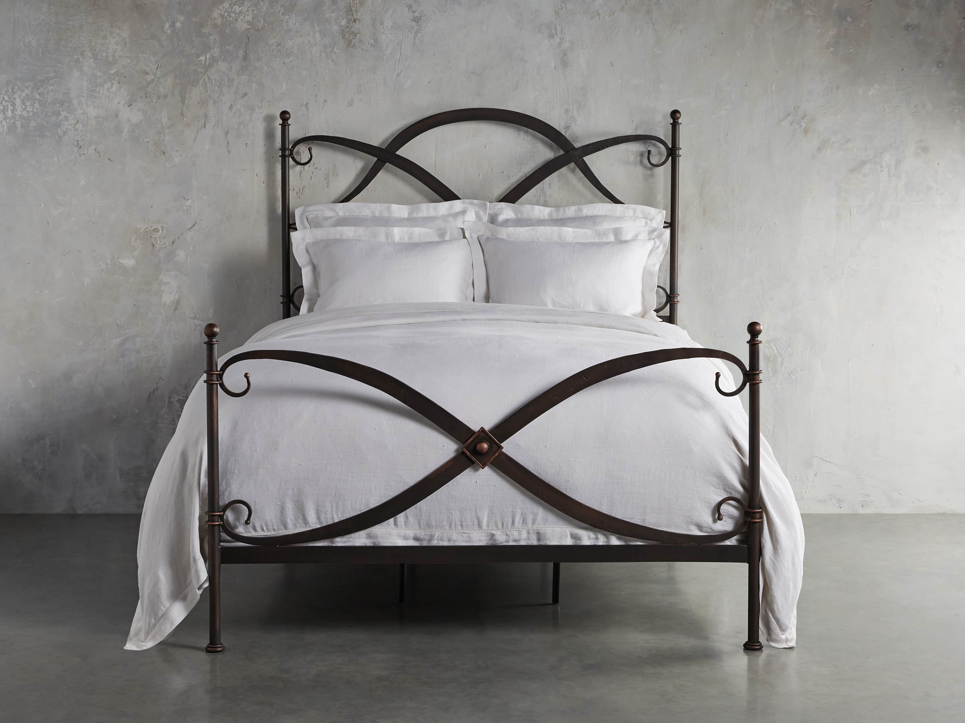 St Lucia Bed Arhaus, King Iron Bed Frame With Headboard