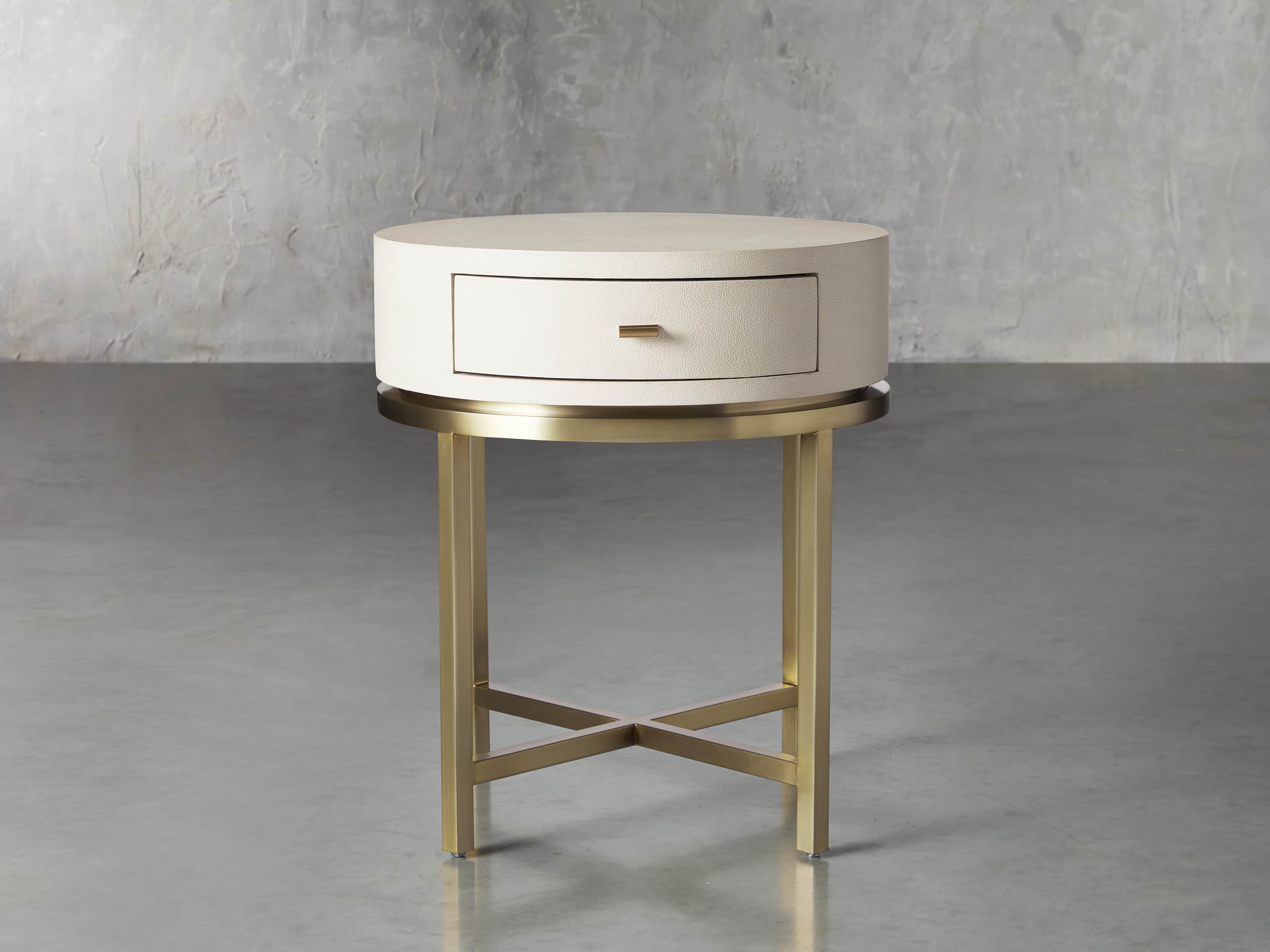 Malone Round Nightstand Arhaus Malone Round Nightstand Arhaus, Bedside Tables Round