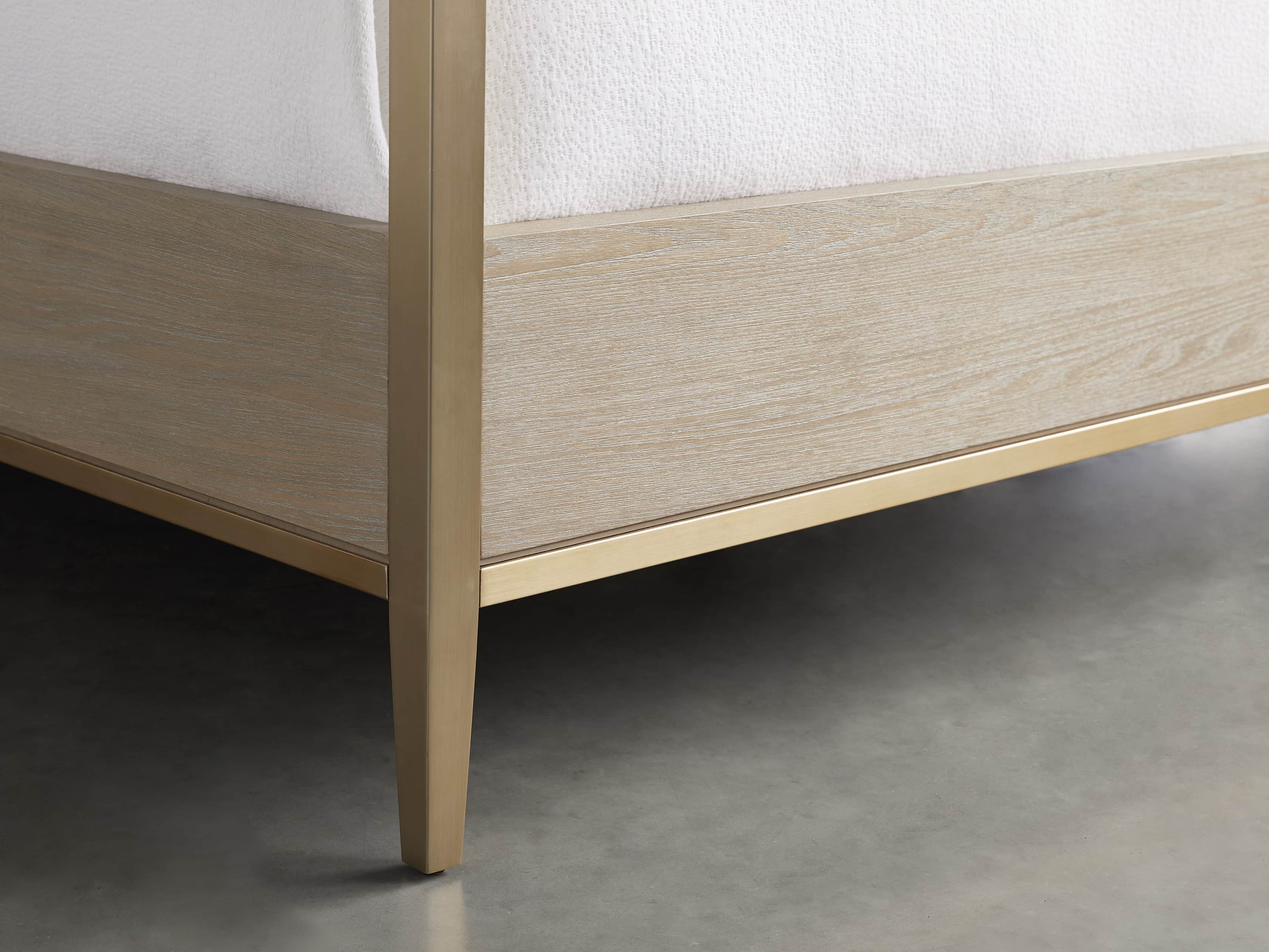 Malone 84" King Canopy Bed in Shagreen Bone, slide 6 of 7