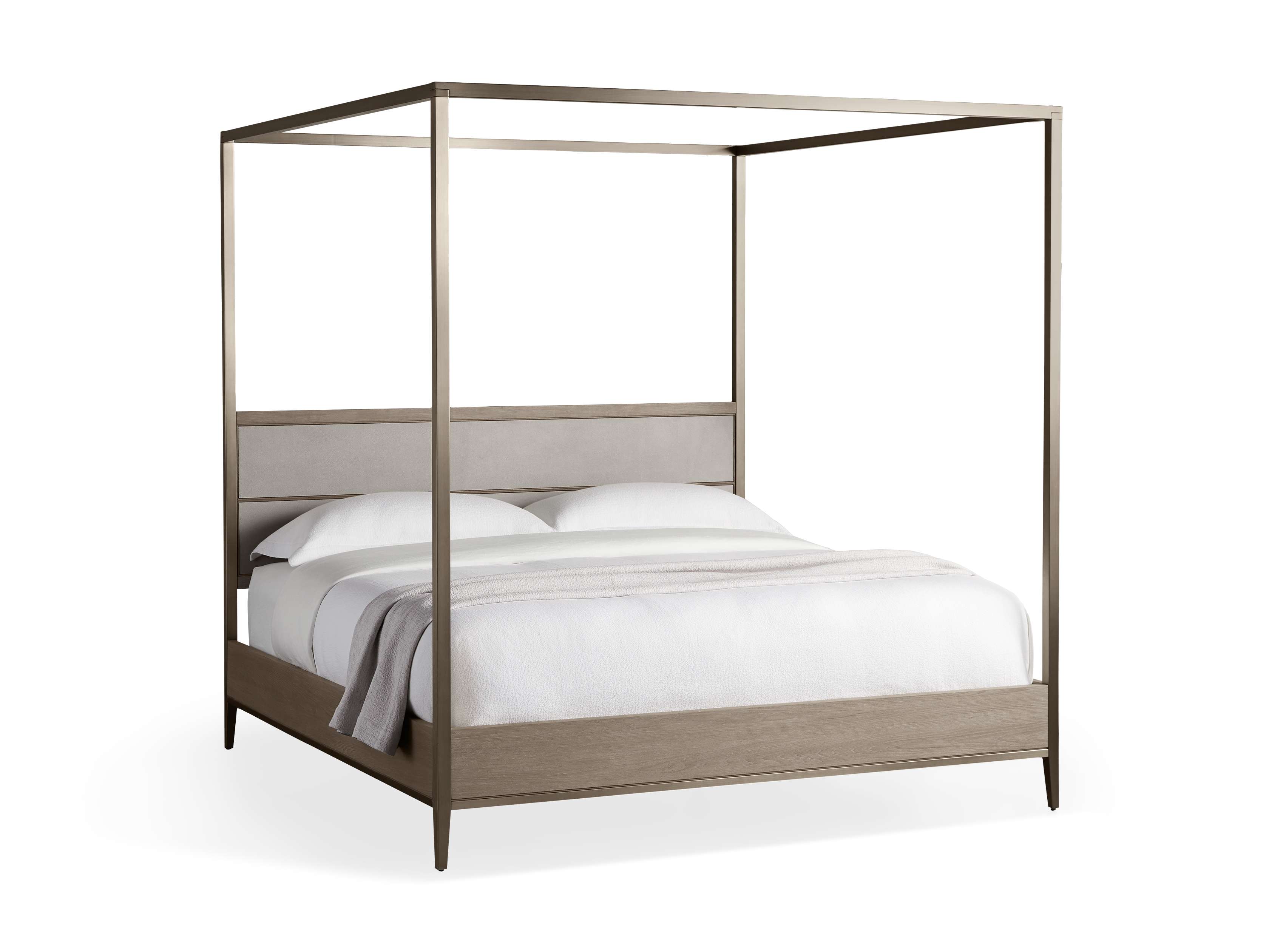 Malone 84" Queen Canopy Bed in Shagreen Bone, slide 8 of 8