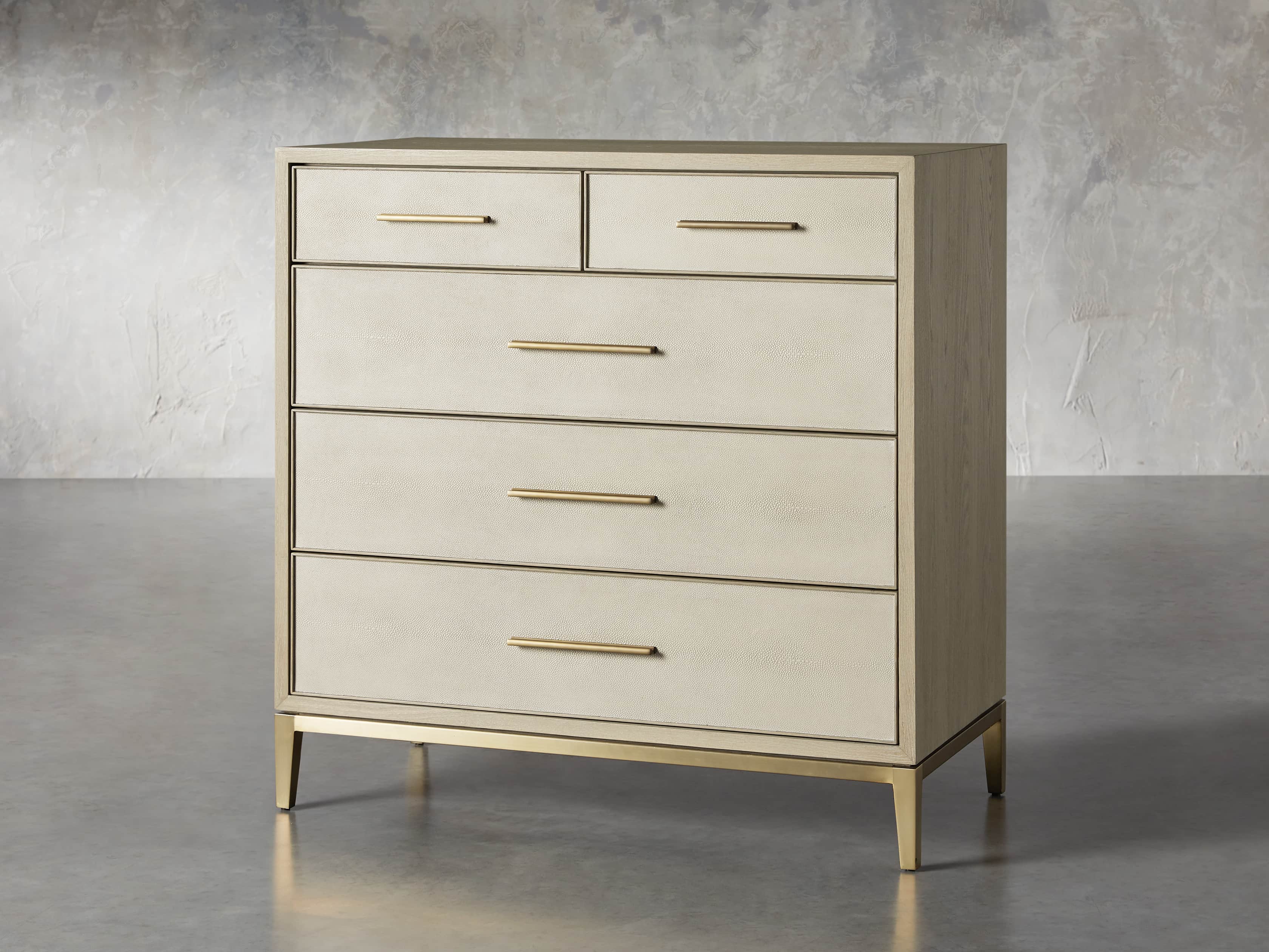 Malone Two Over Three Drawer Dresser in Bone, slide 2 of 8