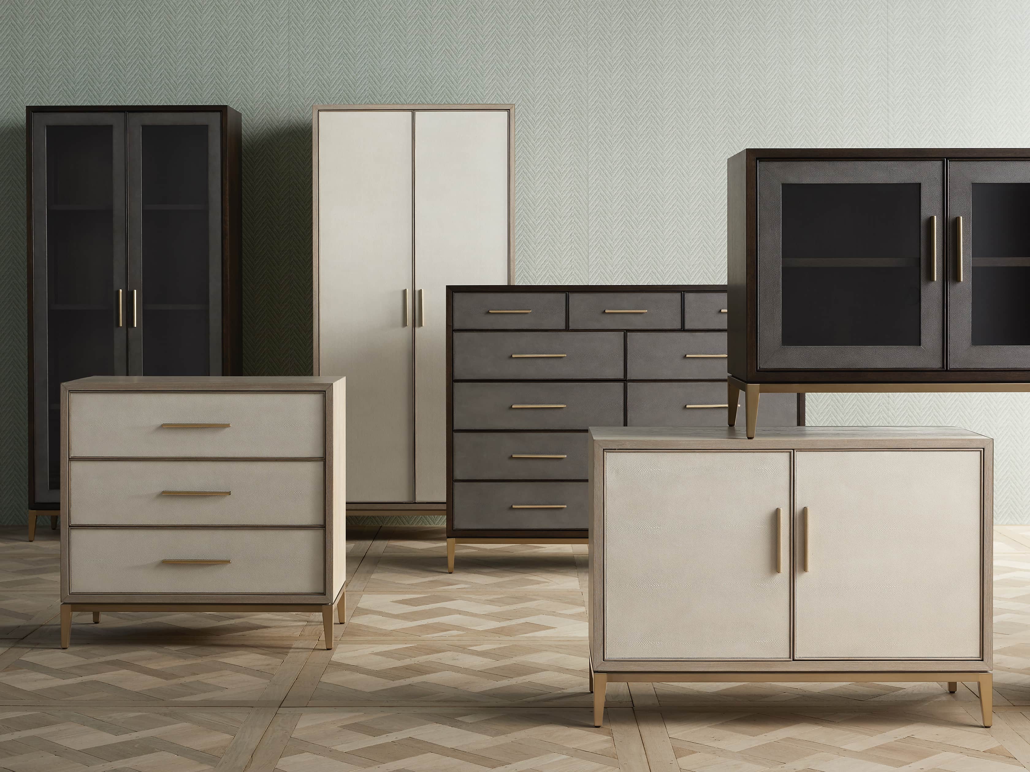 Malone 36" 3 Drawer Chest in Shagreen Bone, slide 7 of 9