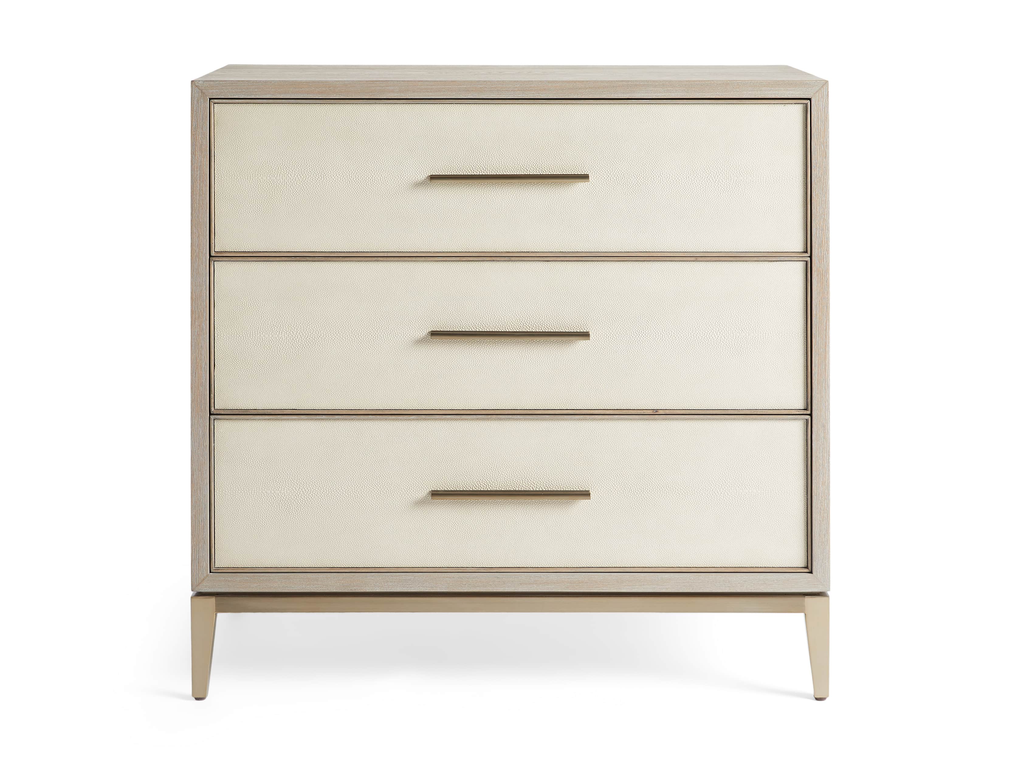 Malone 36" 3 Drawer Chest in Shagreen Bone, slide 8 of 9