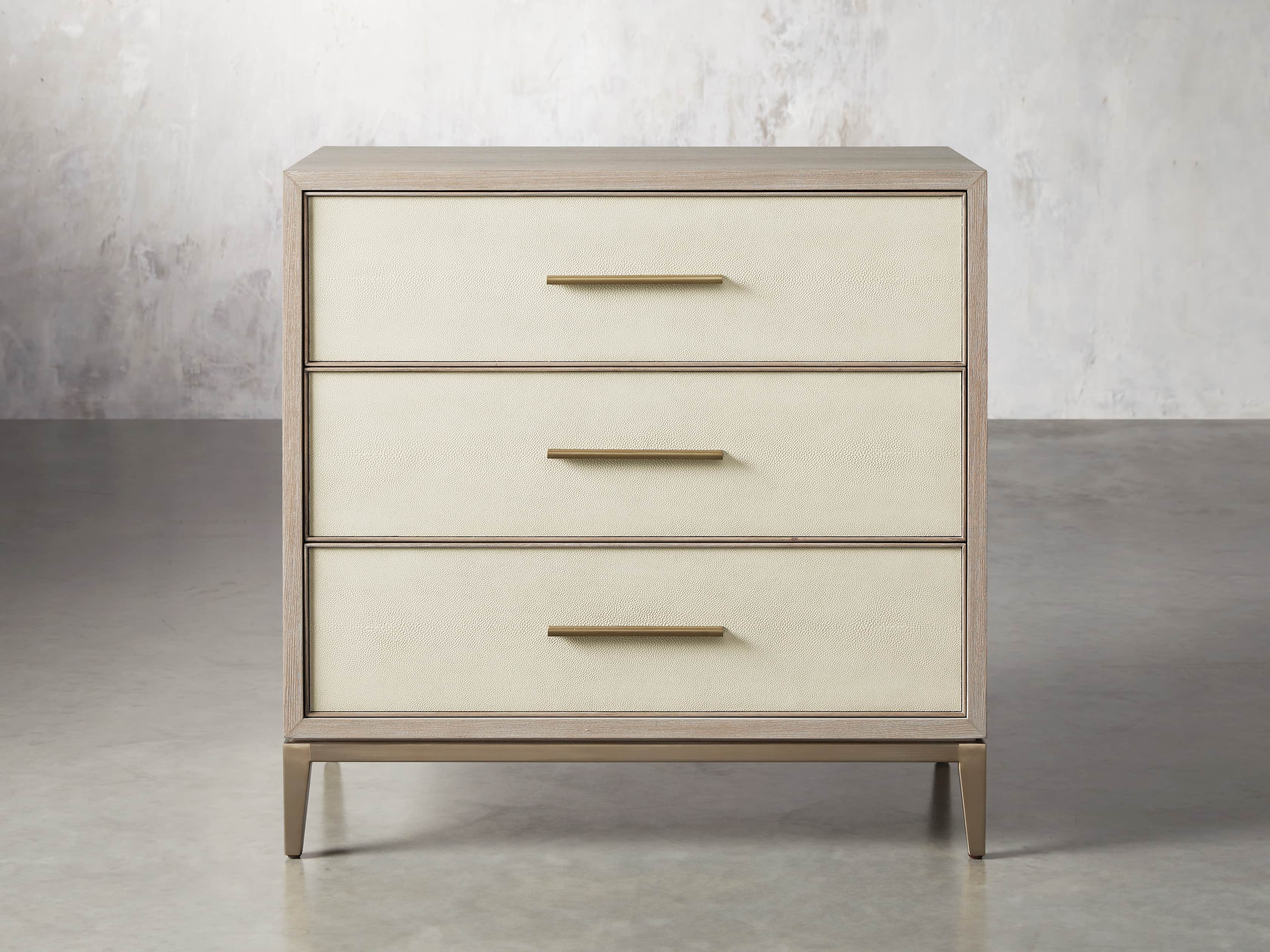 Malone 36" 3 Drawer Chest in Shagreen Bone, slide 1 of 9