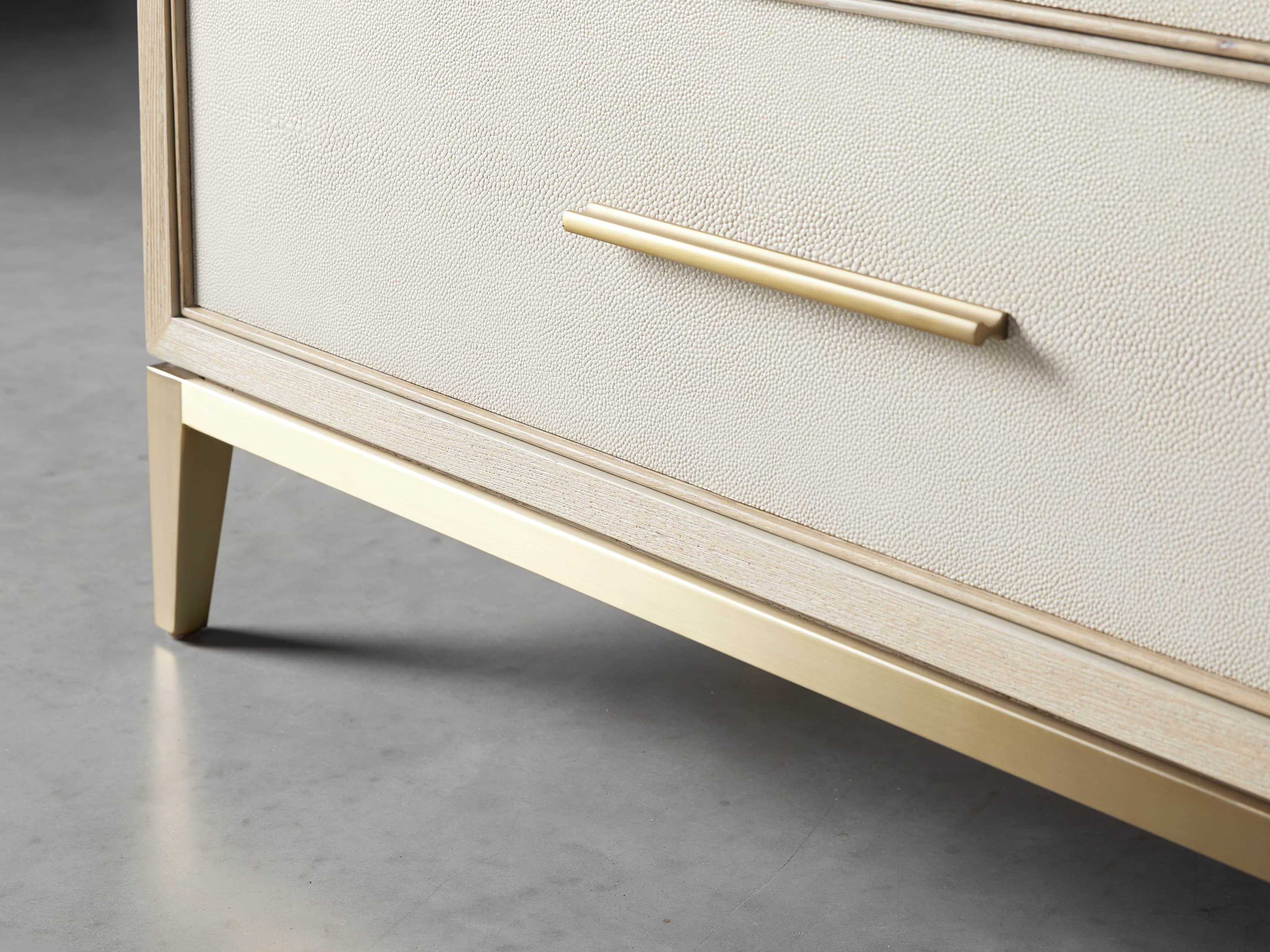Malone 36" 3 Drawer Chest in Shagreen Bone, slide 6 of 9