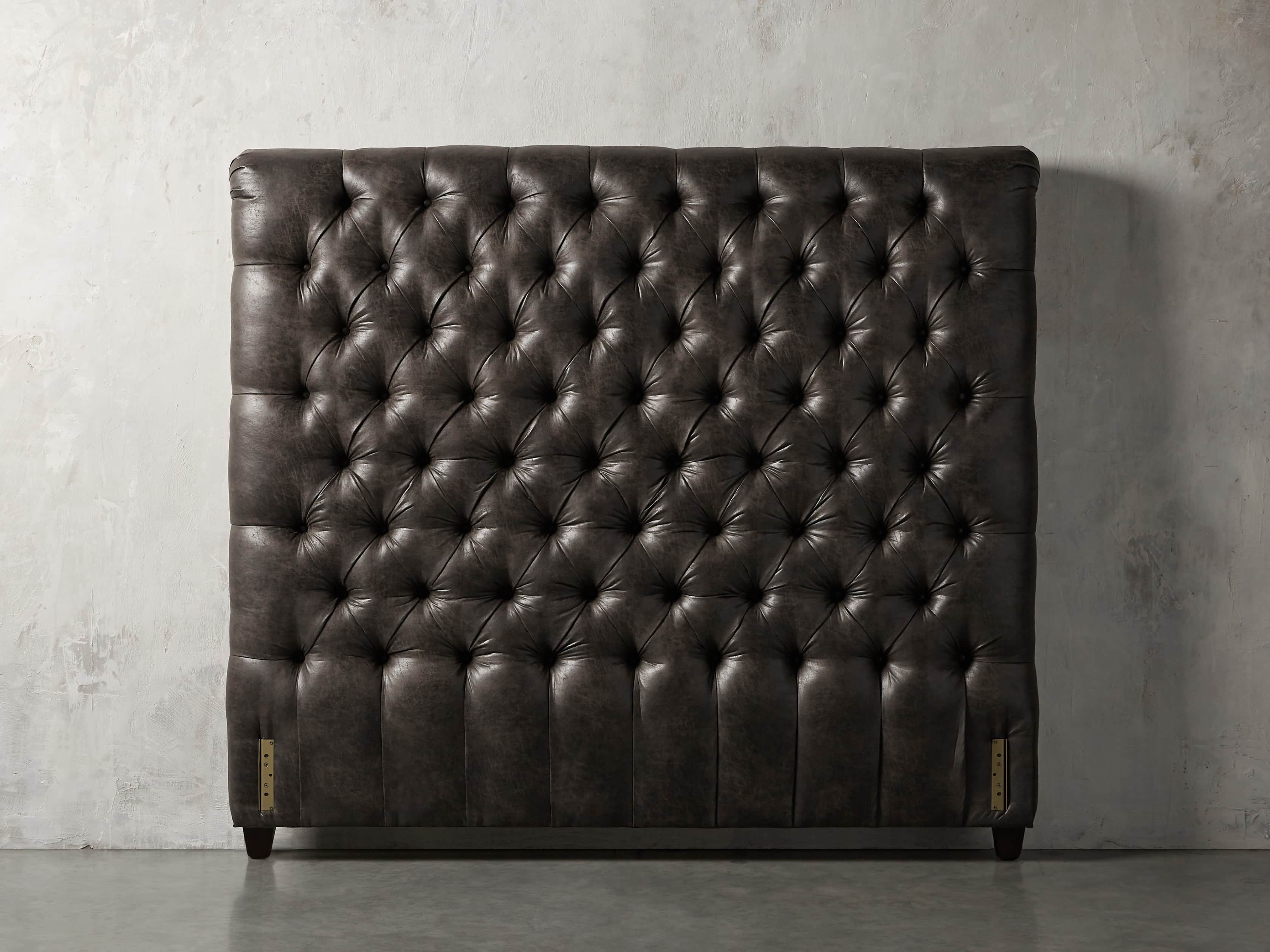 Nolan Recycled Leather 61" Tufted Queen Headboard