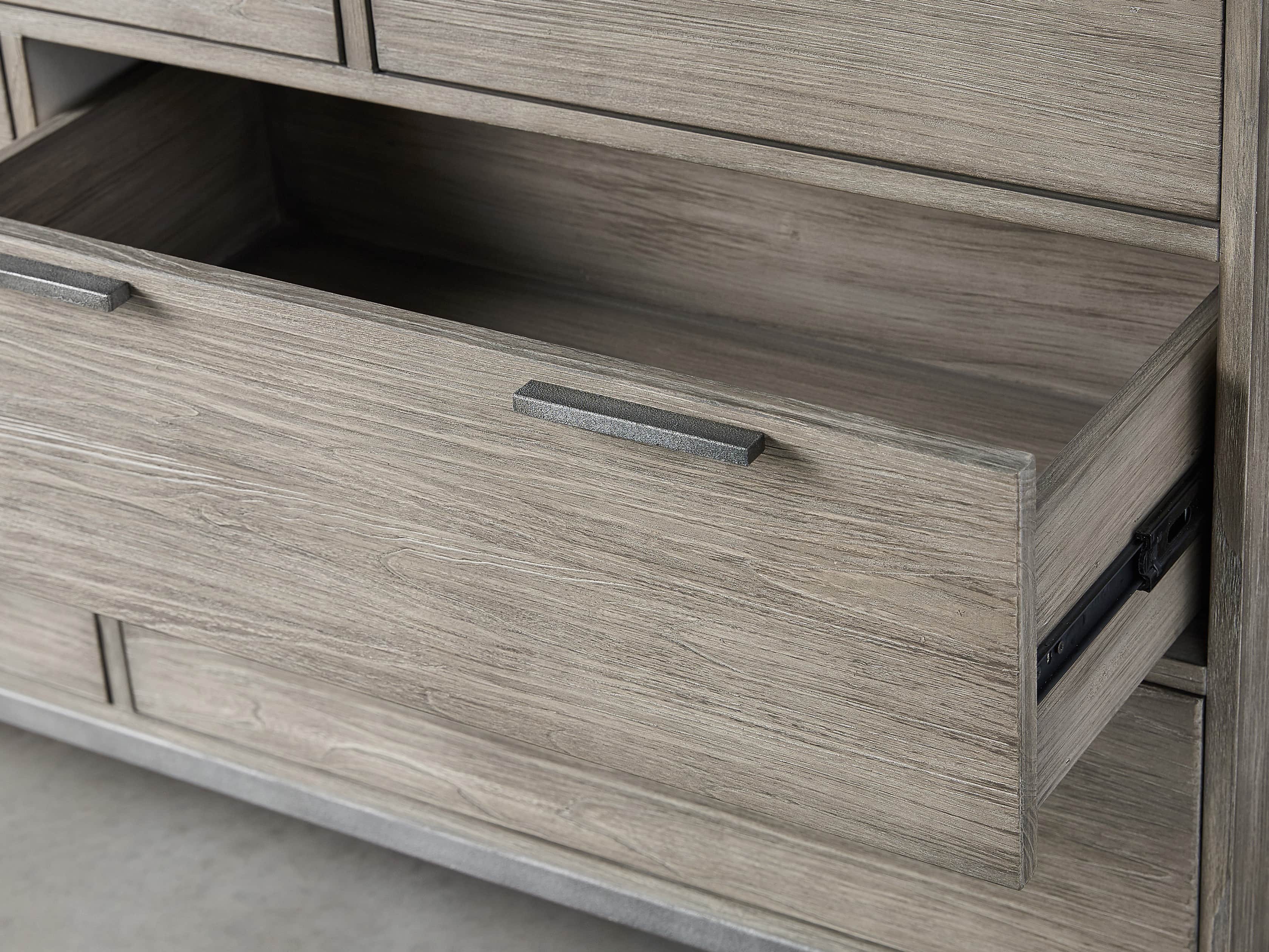Palmer 63" 7 Drawer Dresser in Stone on Ash