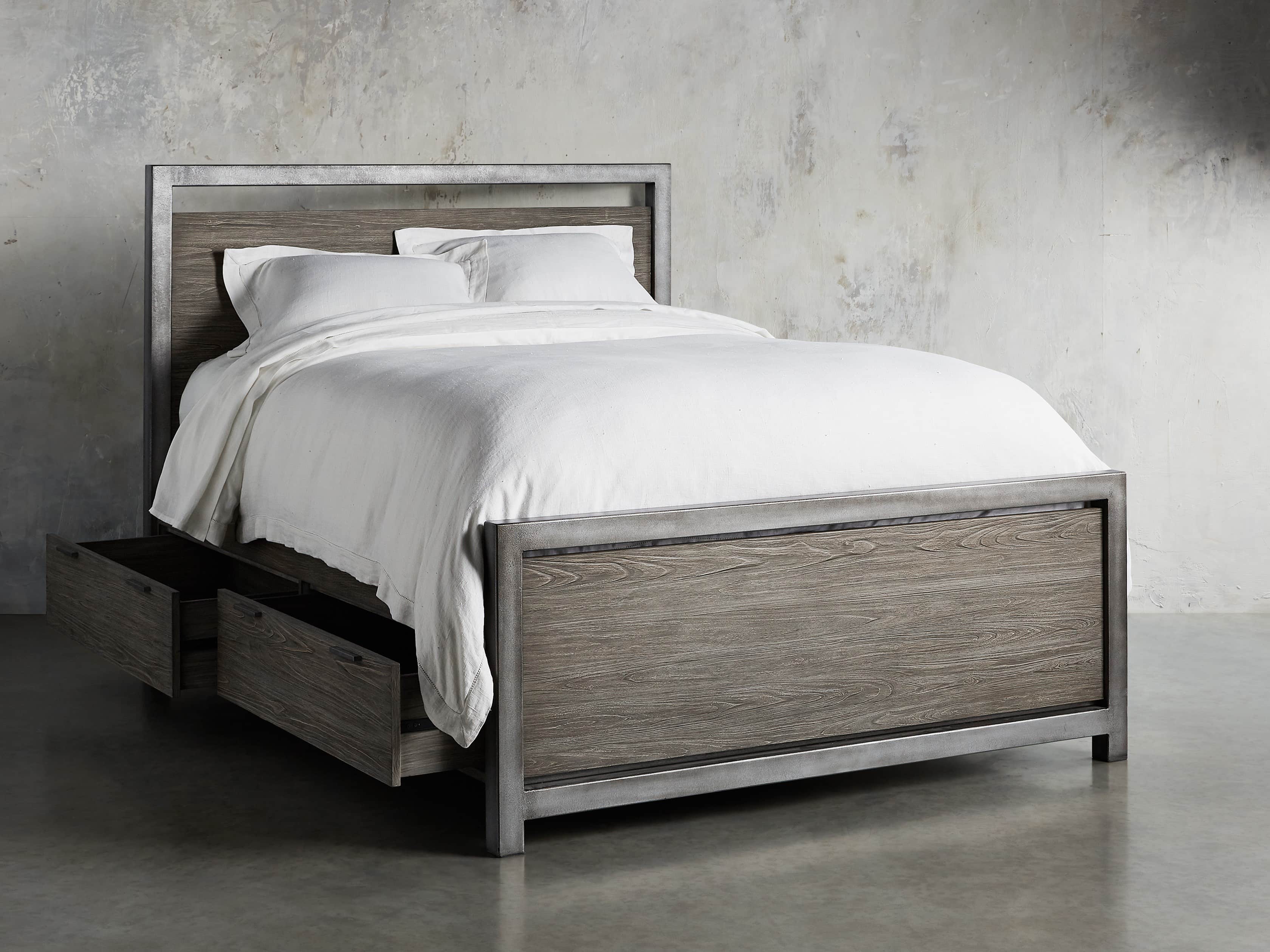 Palmer 54" Storage King Bed in Stone on Ash