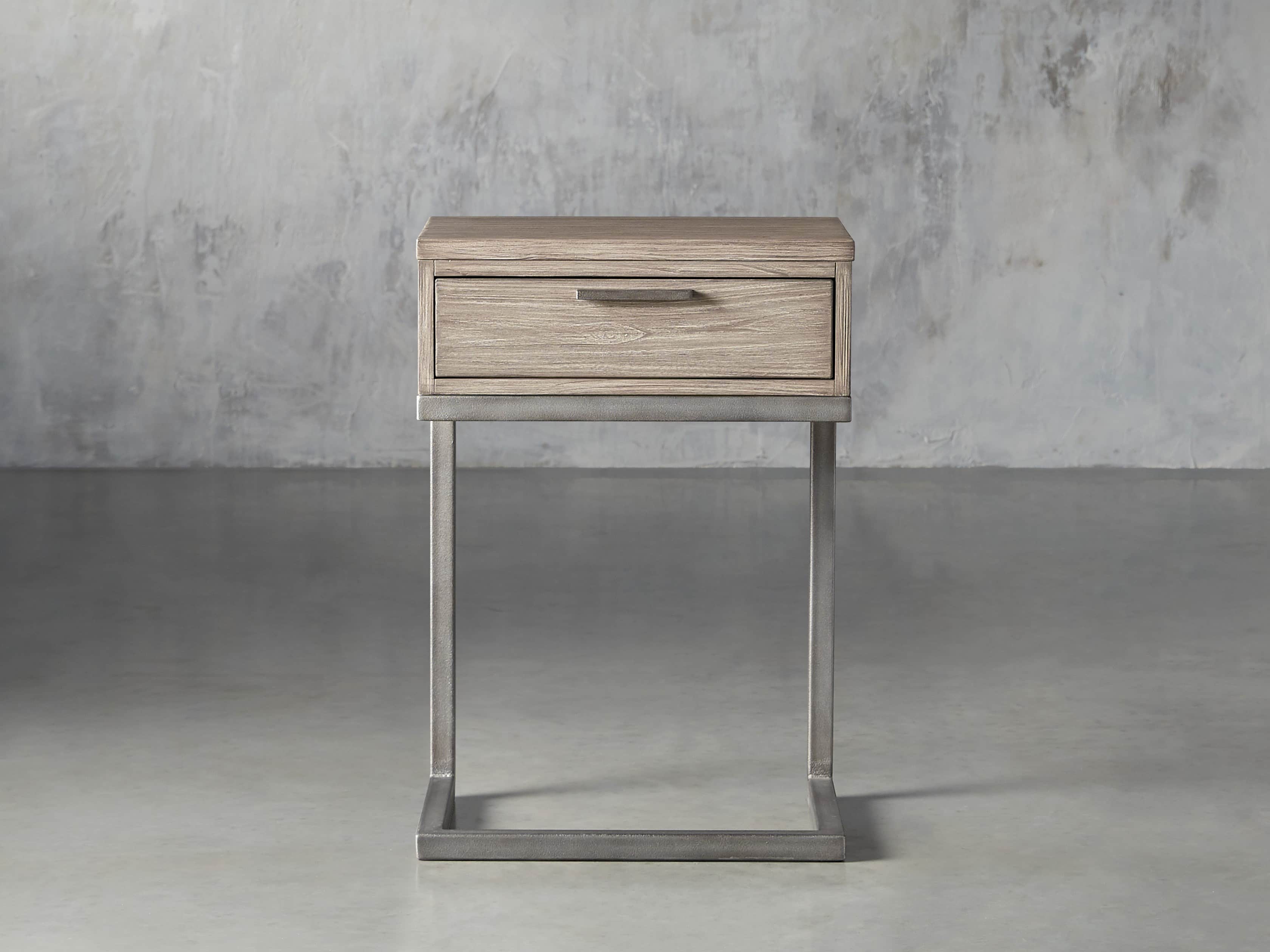 Palmer Storage Nightstand in Stone on Ash