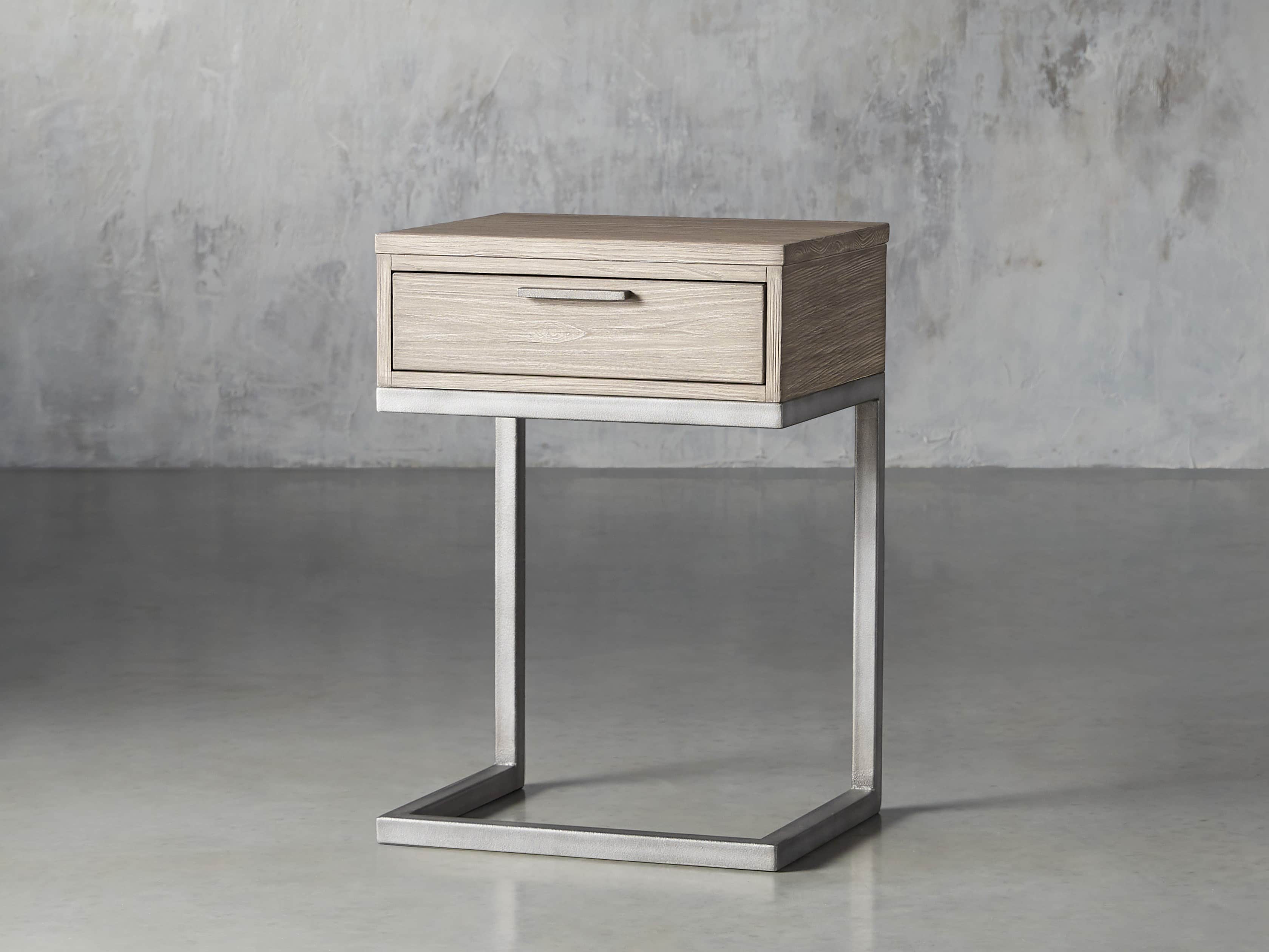 Palmer Storage Nightstand in Stone on Ash