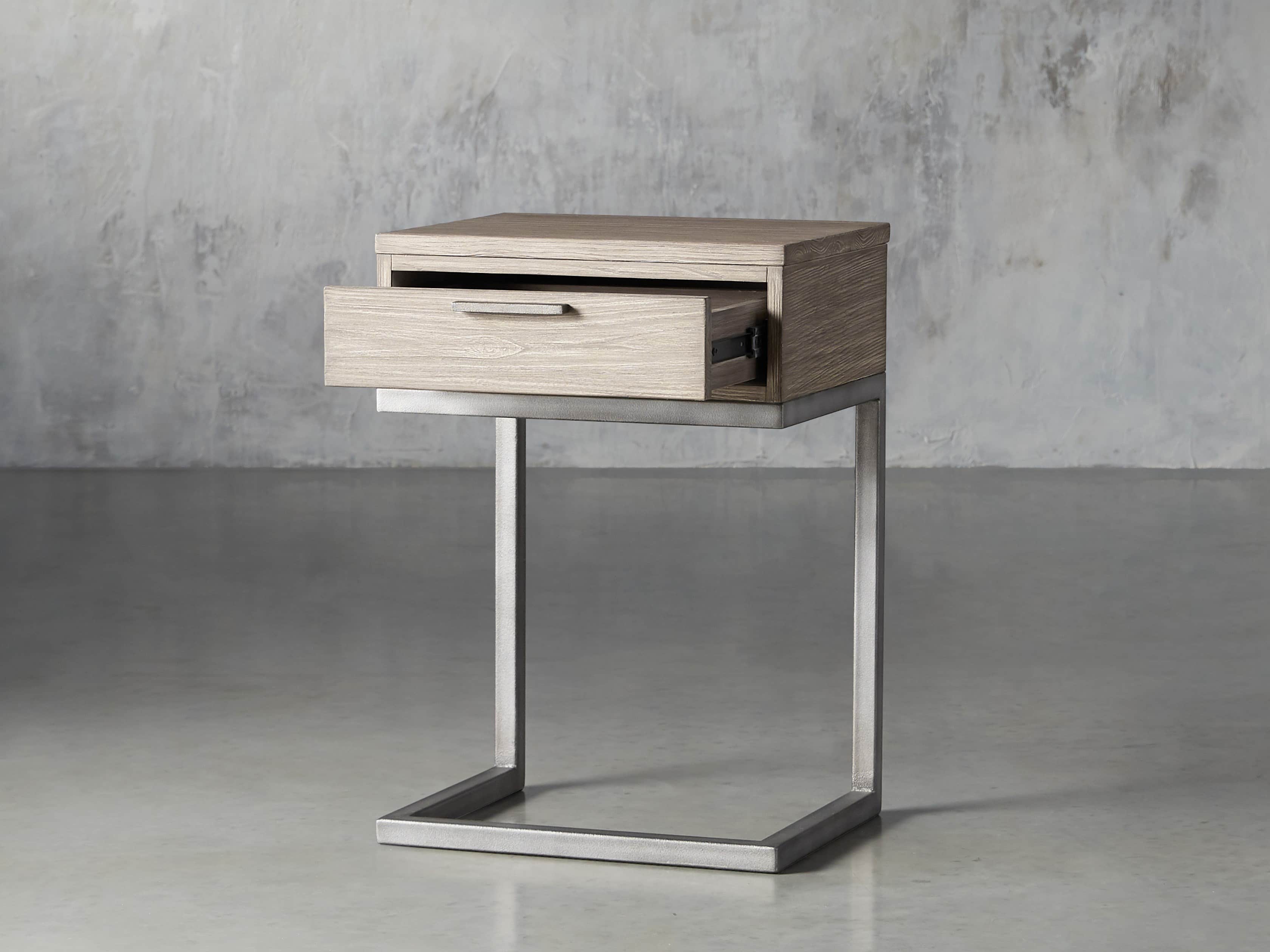 Palmer Storage Nightstand in Stone on Ash