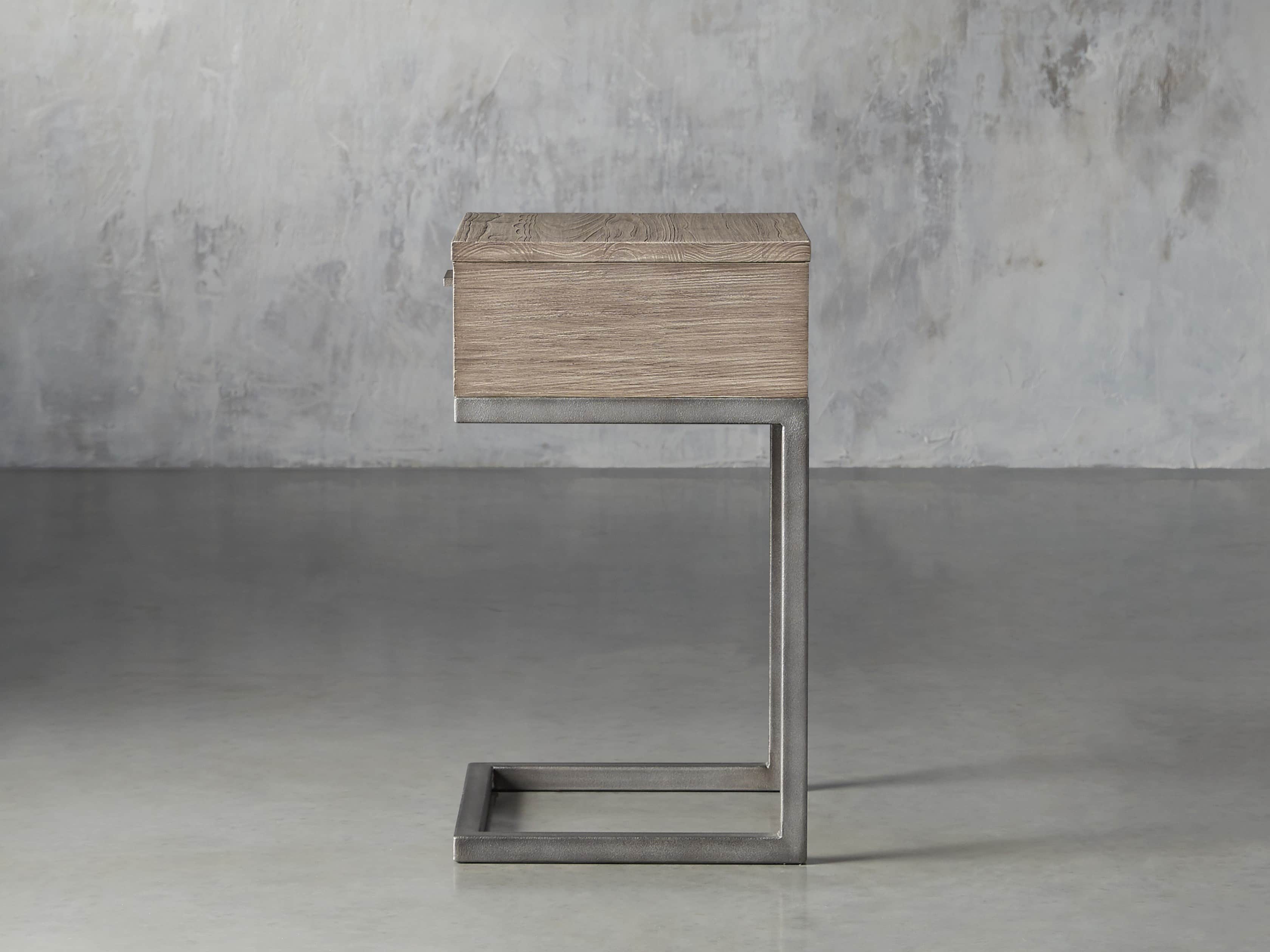 Palmer Storage Nightstand in Stone on Ash