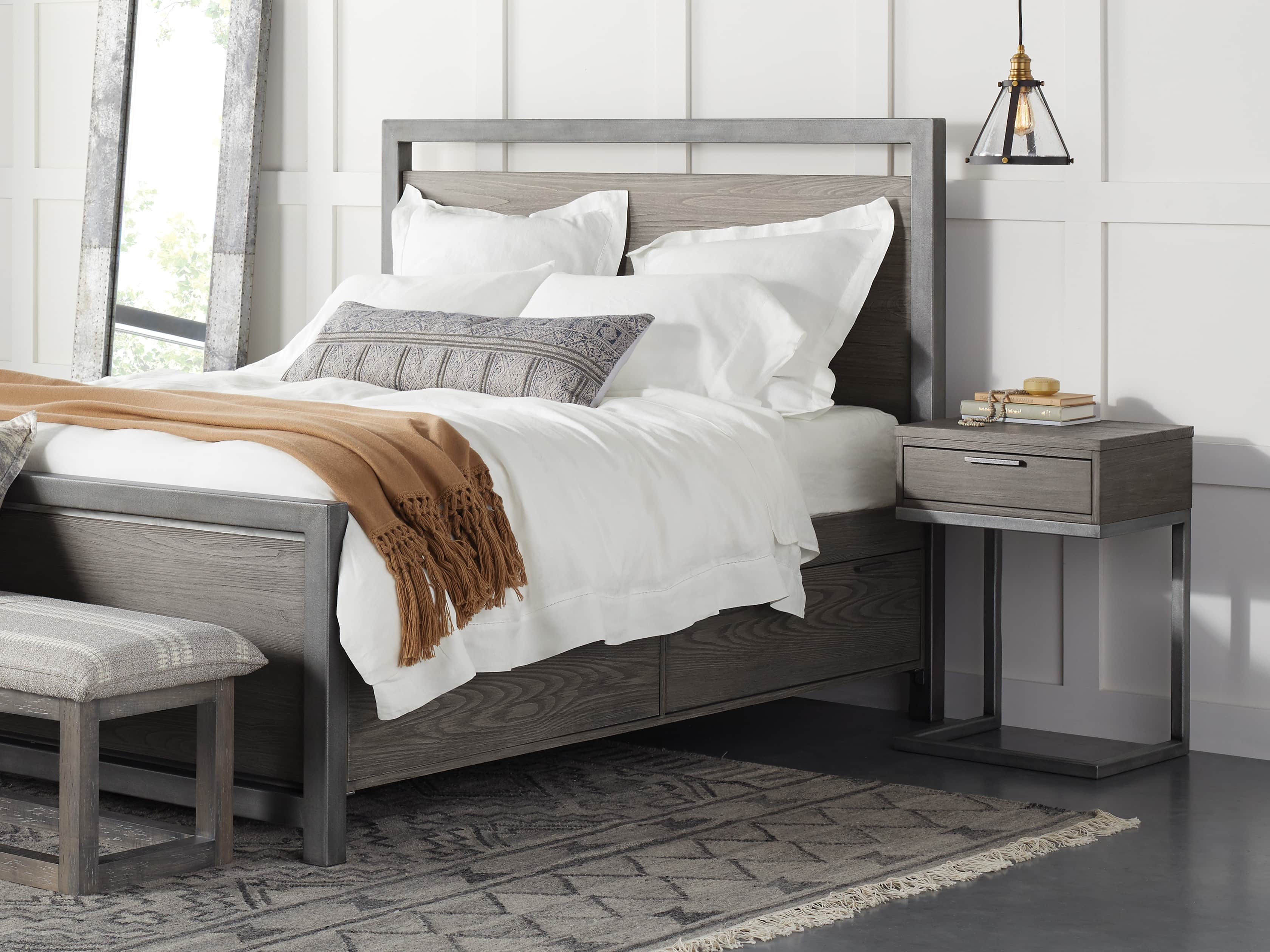 Palmer Storage Nightstand in Stone on Ash, slide 8 of 10