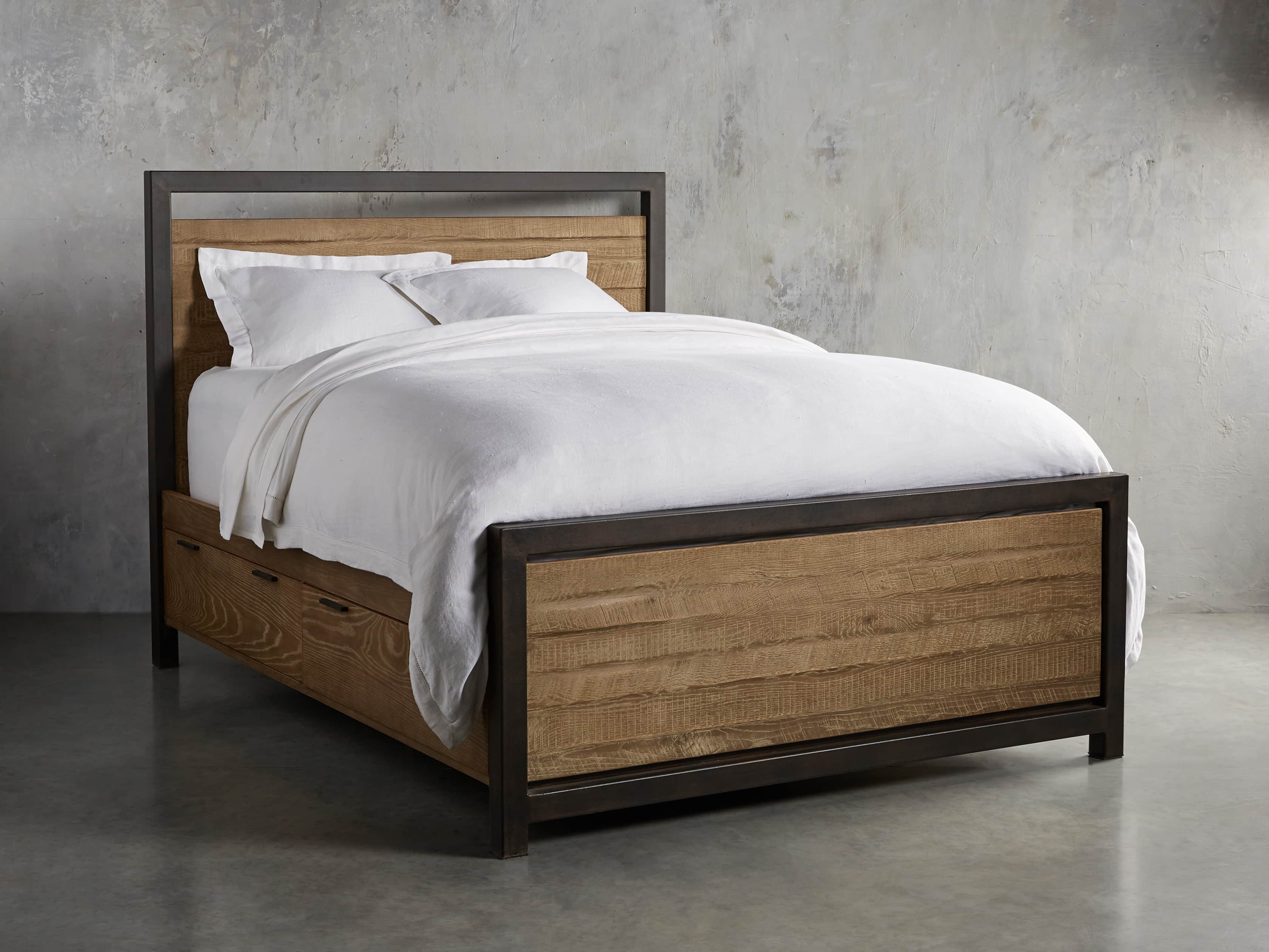 Palmer 54" Storage King Bed in Natural Oak, slide 1 of 8
