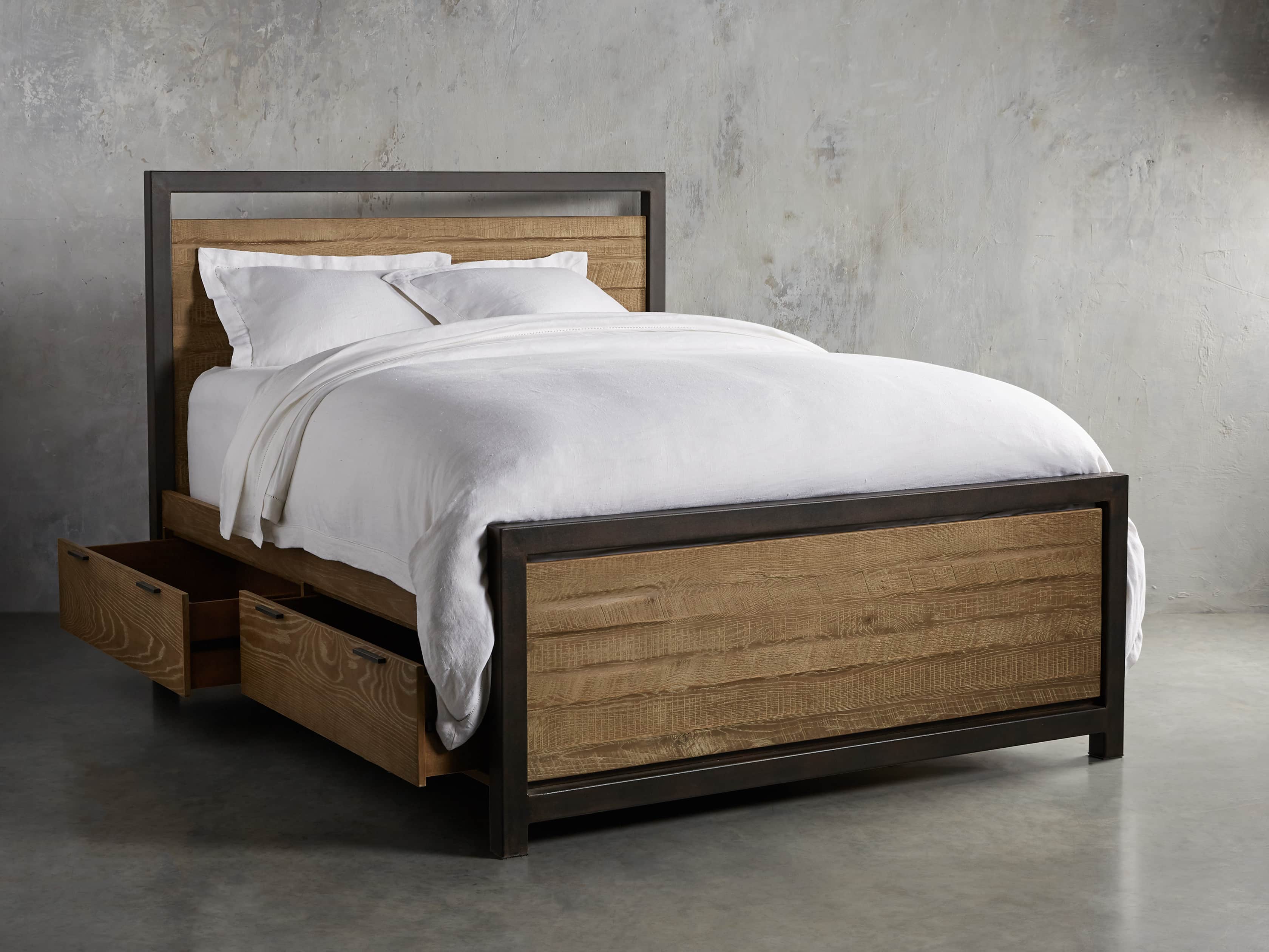 Palmer 54" Storage King Bed in Natural Oak, slide 2 of 8
