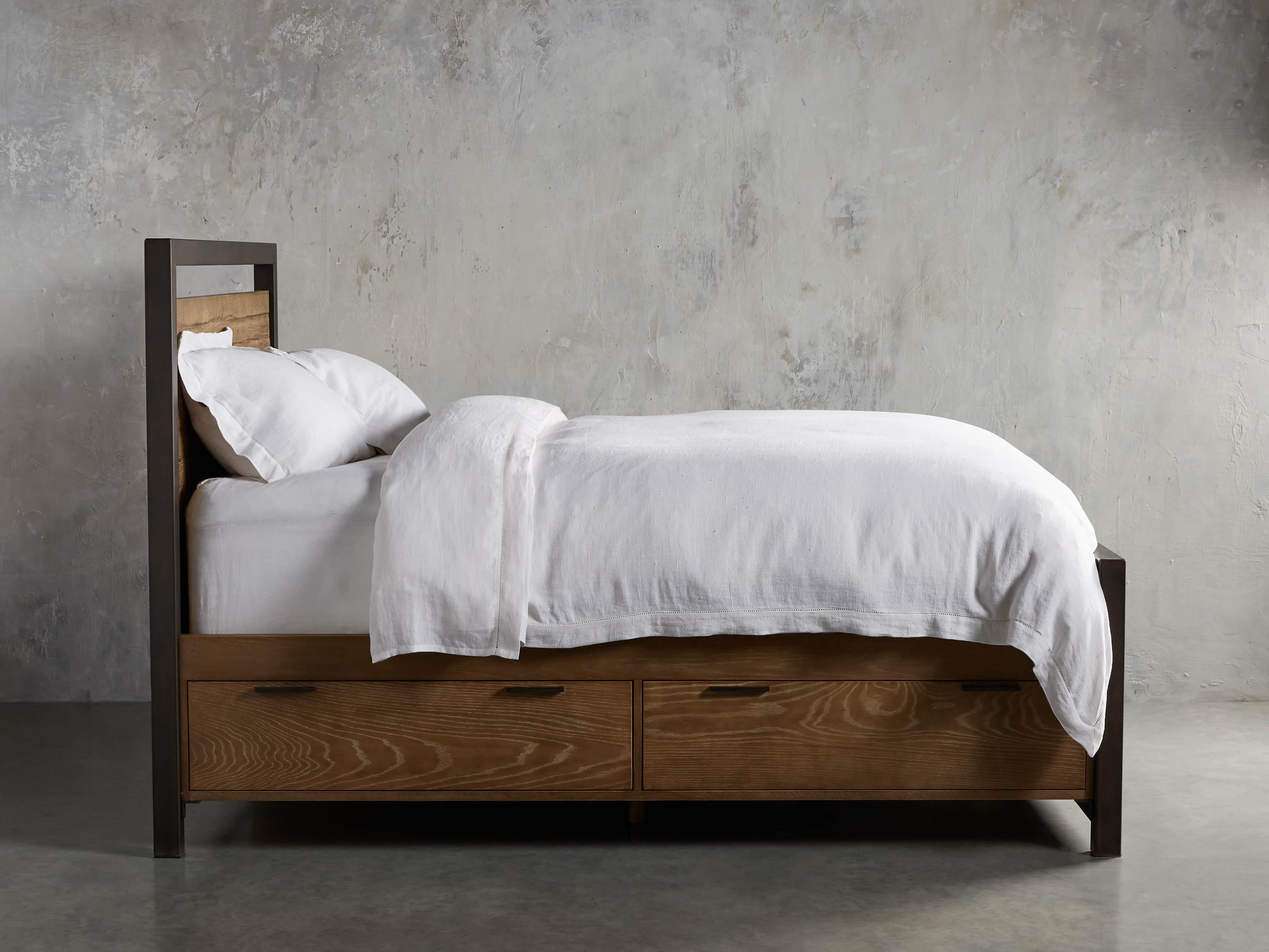 Palmer 54" Storage King Bed in Natural Oak, slide 3 of 8