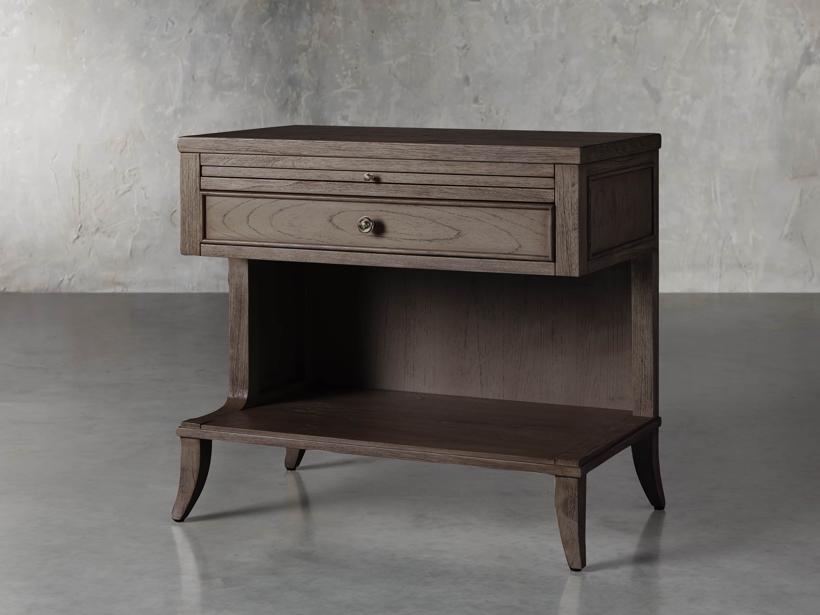 Pearson Large Left Storage Nightstand in Bastian Brown, slide 1 of 4