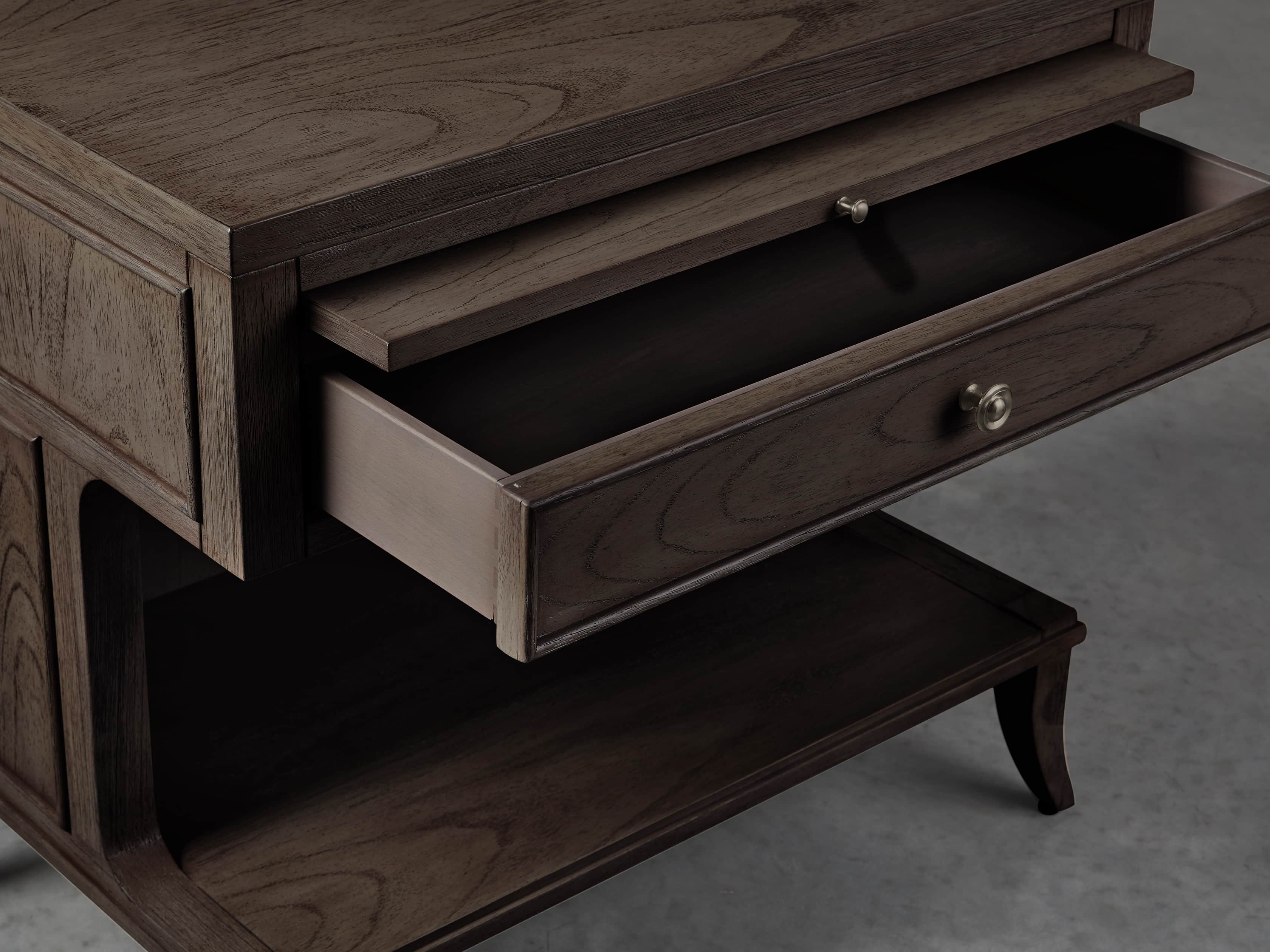 Pearson Large Left Storage Nightstand in Bastian Brown, slide 3 of 4