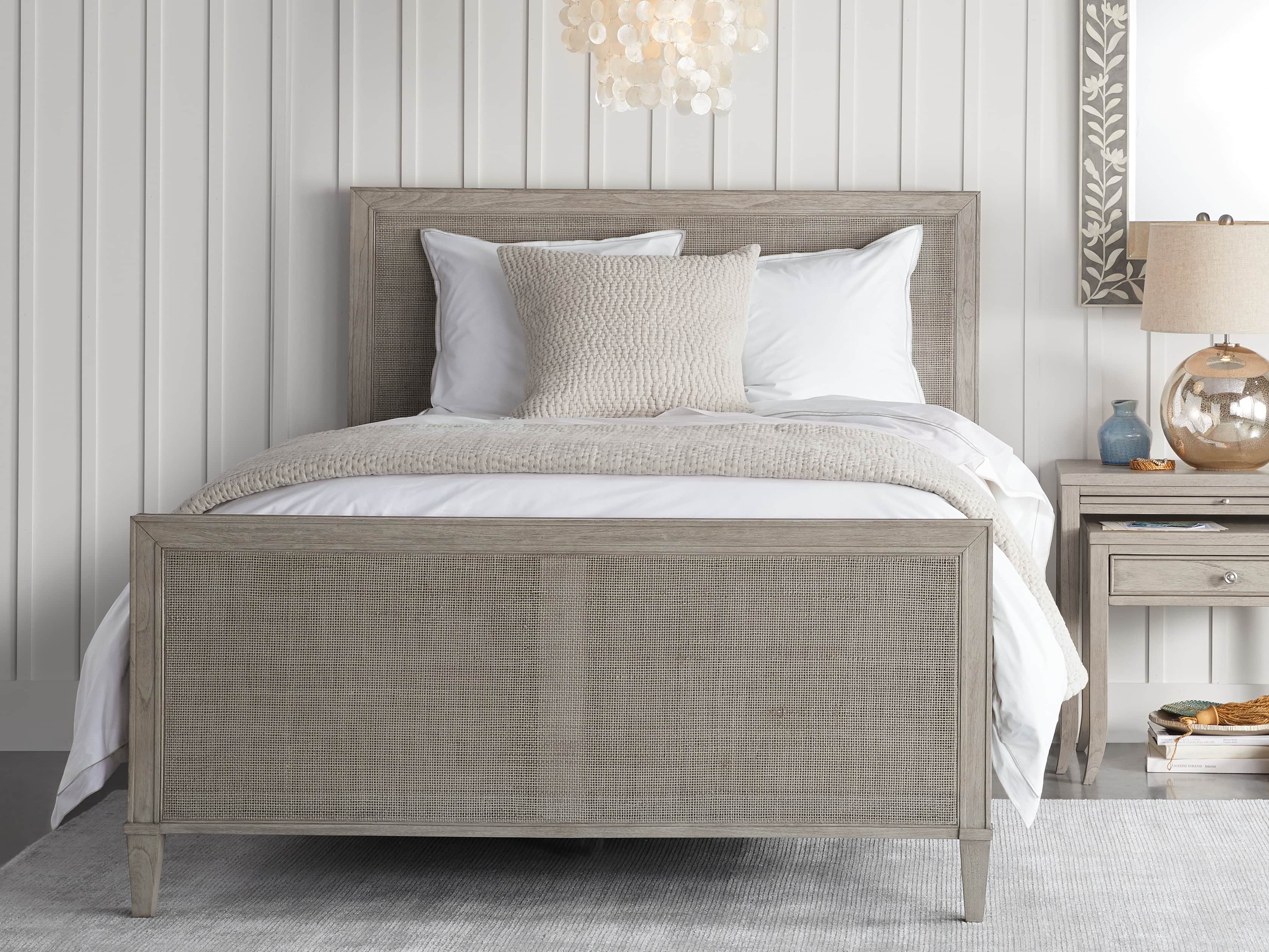 Pearson 57" Cane Queen Bed in London Fog, slide 1 of 7