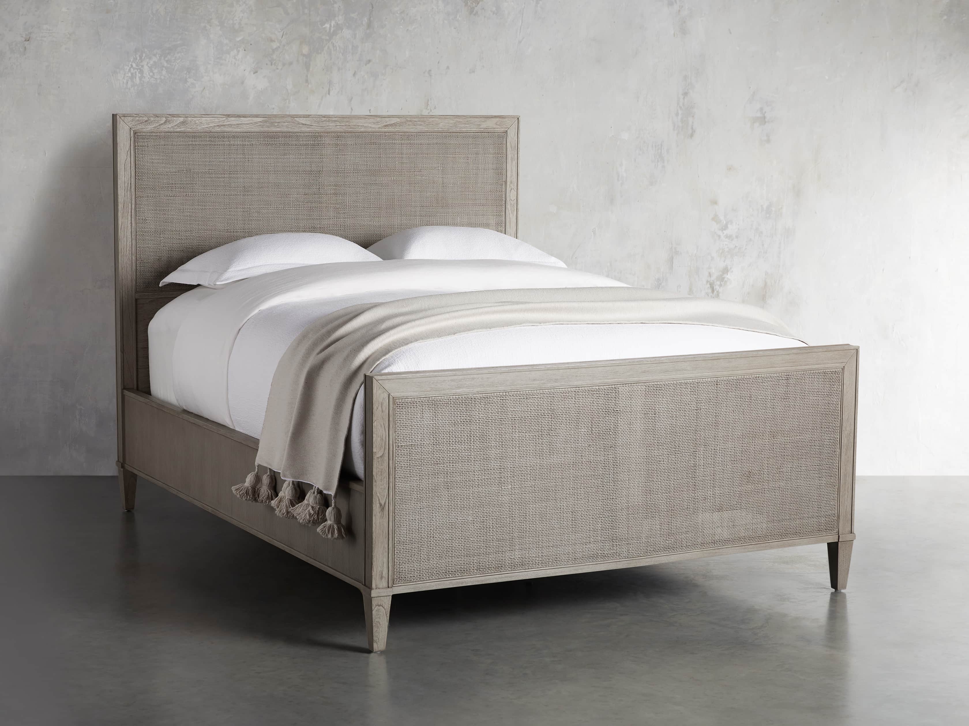 Pearson 57" Cane Queen Bed in London Fog, slide 2 of 7
