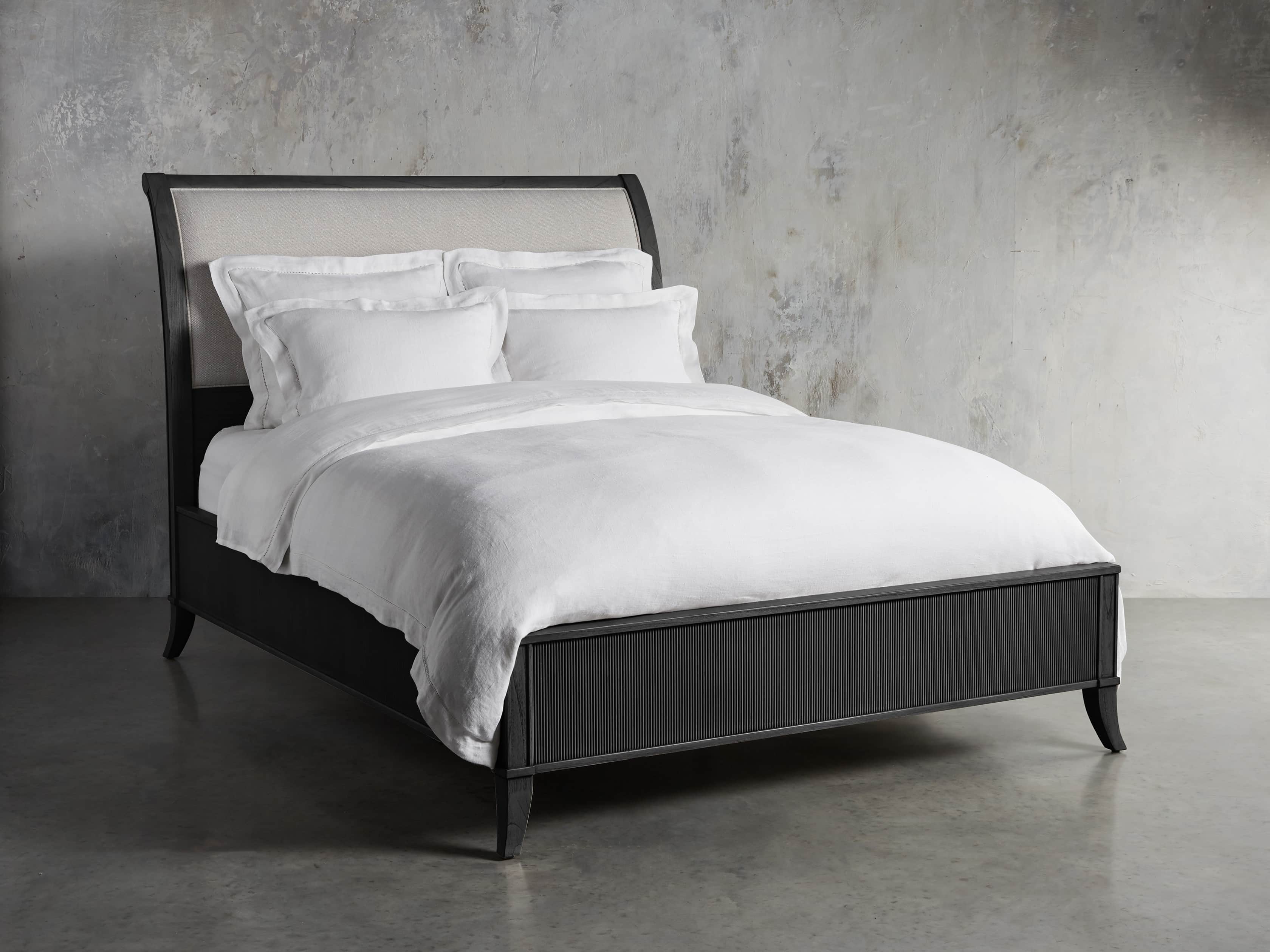 Pearson Upholstered 64" Queen Bed with Low Footboard in Ebony, slide 1 of 2