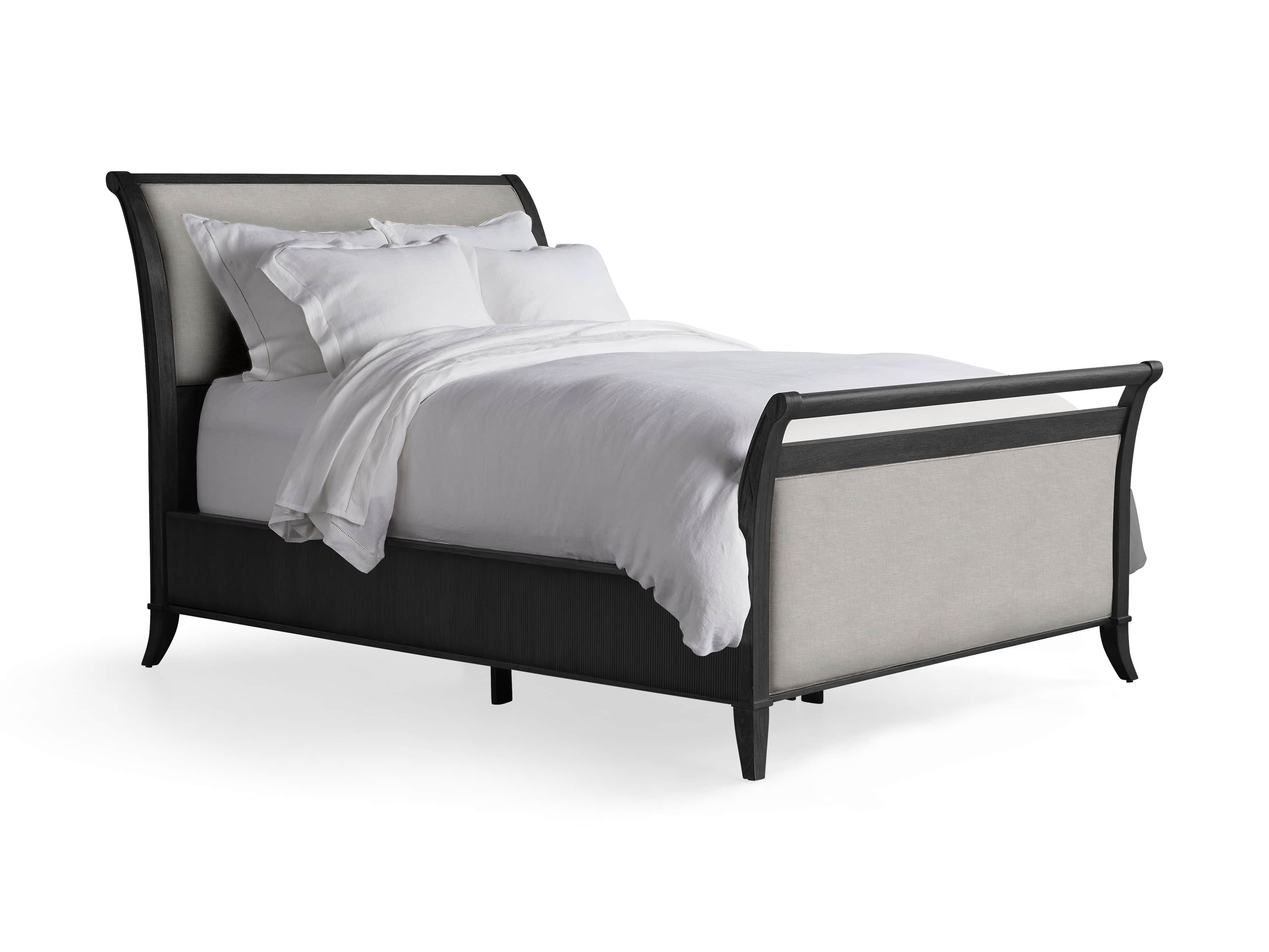 Pearson Upholstered 64" Queen Bed with Footboard in Ebony, slide 2 of 2
