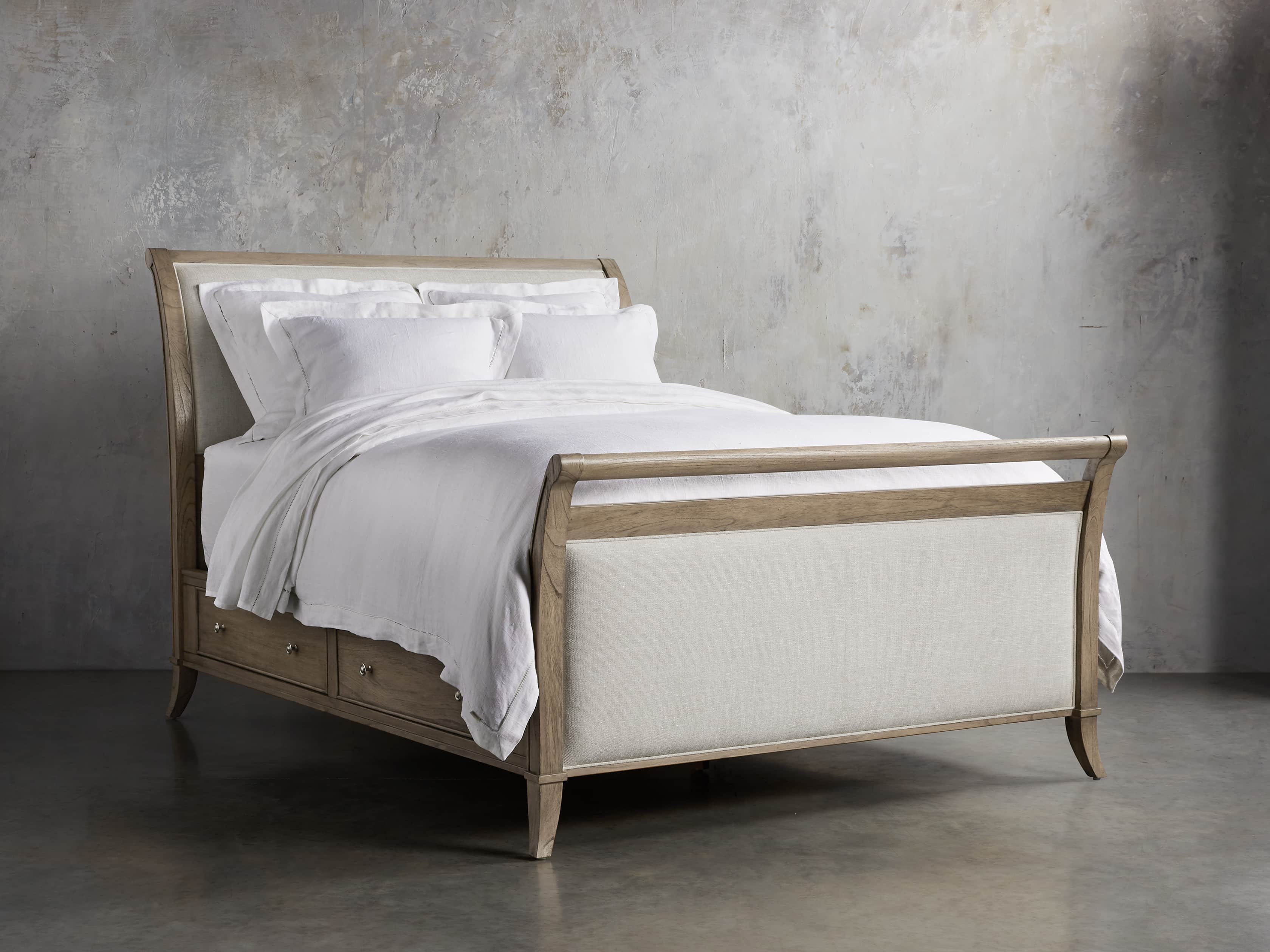 Pearson King Storage Bed in Basa Natural