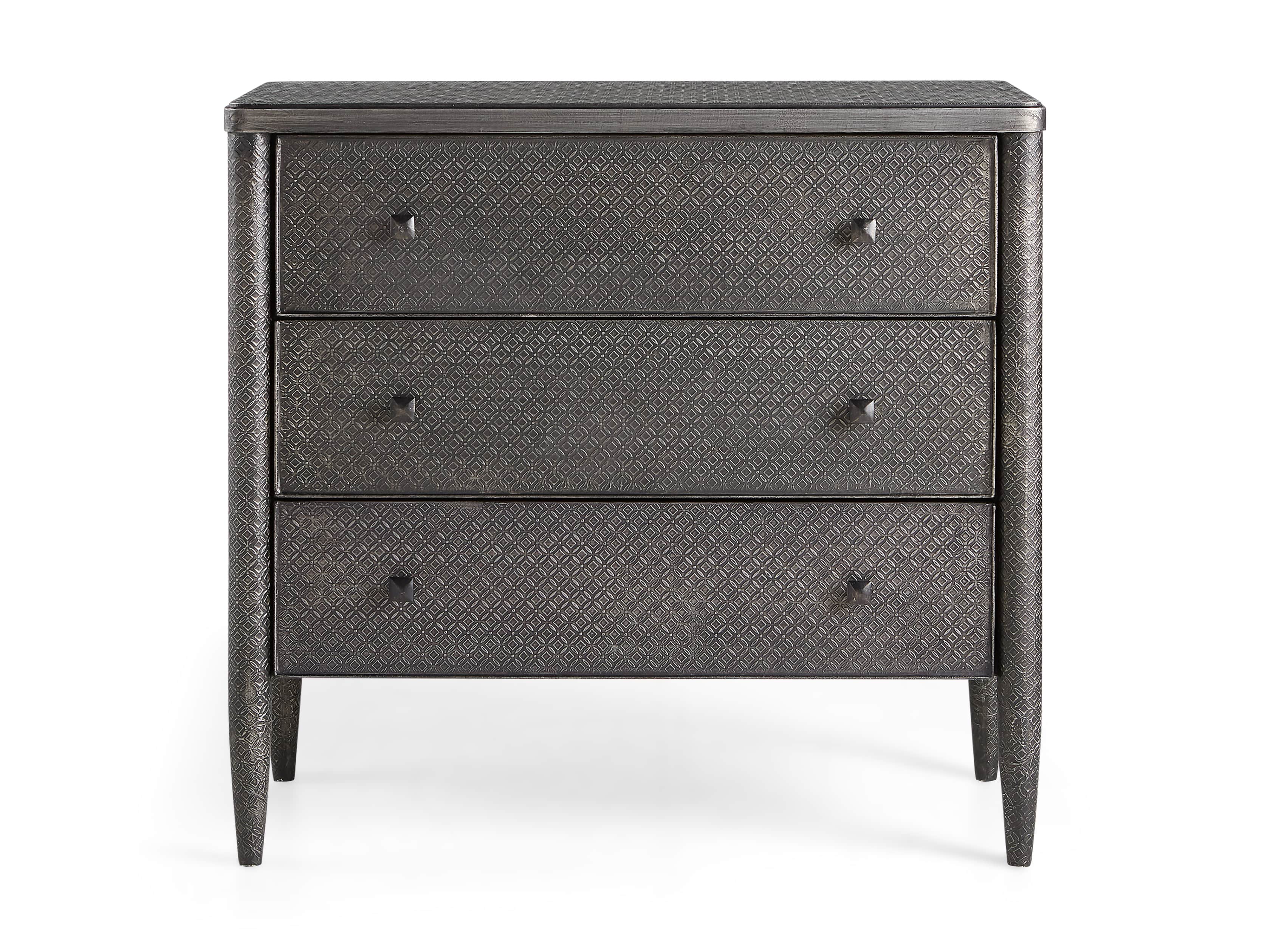 Percy Three Drawer Chest in Antique Nickel